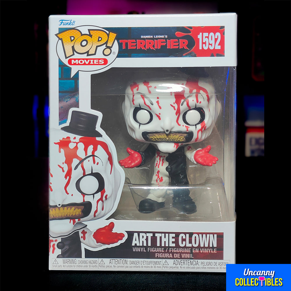 Funko POP Movies Art The Clown Terrifier Bloody #1592 Vinyl Figure – Terrifier, Funko, 9.5 cm, 2024, brand new collector item, Uncanny Collectibles Dublin Ireland