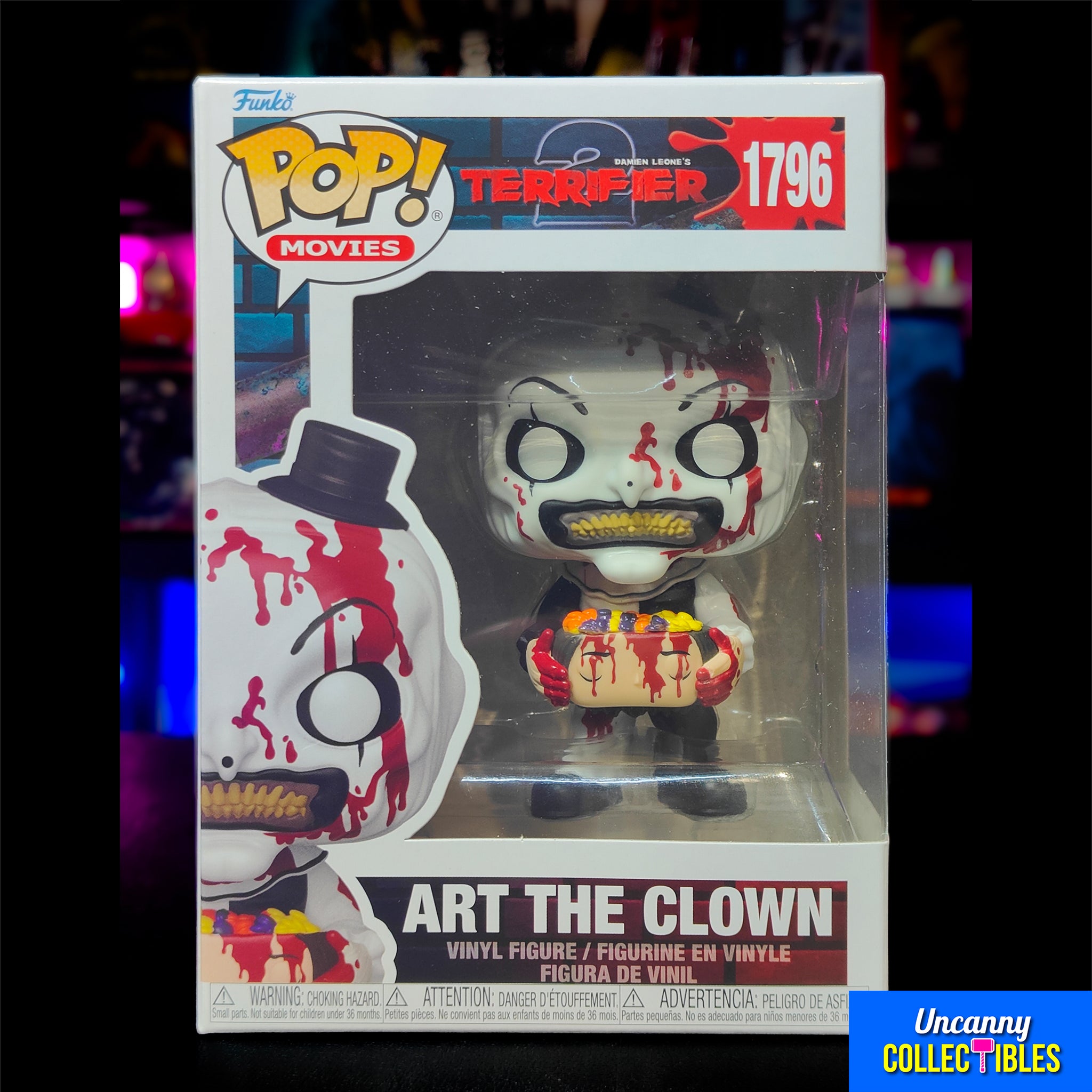 Funko POP Movies Terrifier Art The Clown #1796 Vinyl Figure 2025 – Terrifier, Funko, 9.5 cm, 2025, brand new collector item, Uncanny Collectibles Dublin Ireland