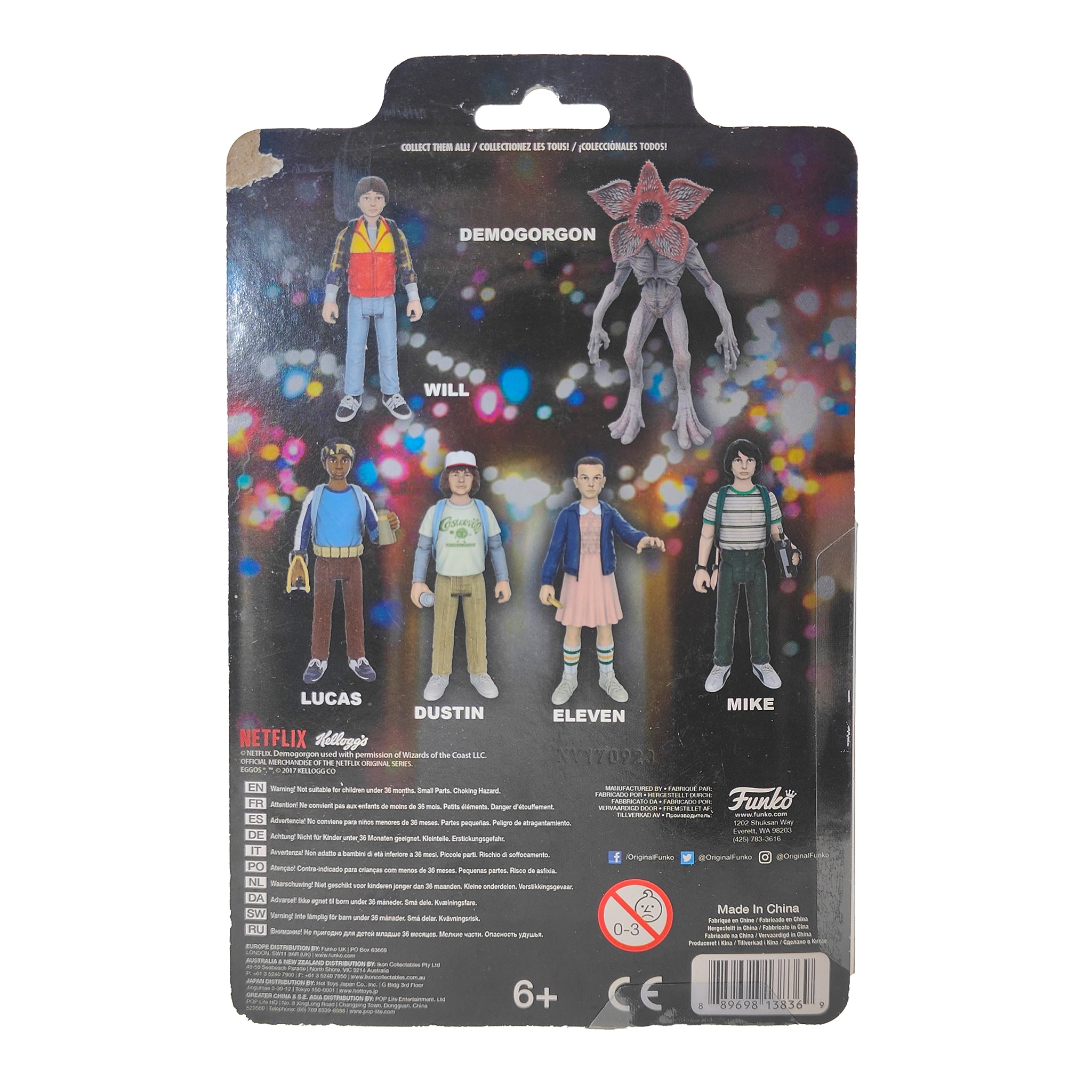 Funko Stranger Things ReAction Figures Chase Set of 3 Eleven Demogorgon & Will 2017 9.5cm – TV Icons & Heroes, Funko, 9.5 cm, 2017, pre-owned collector piece, Uncanny Collectibles Dublin Ireland