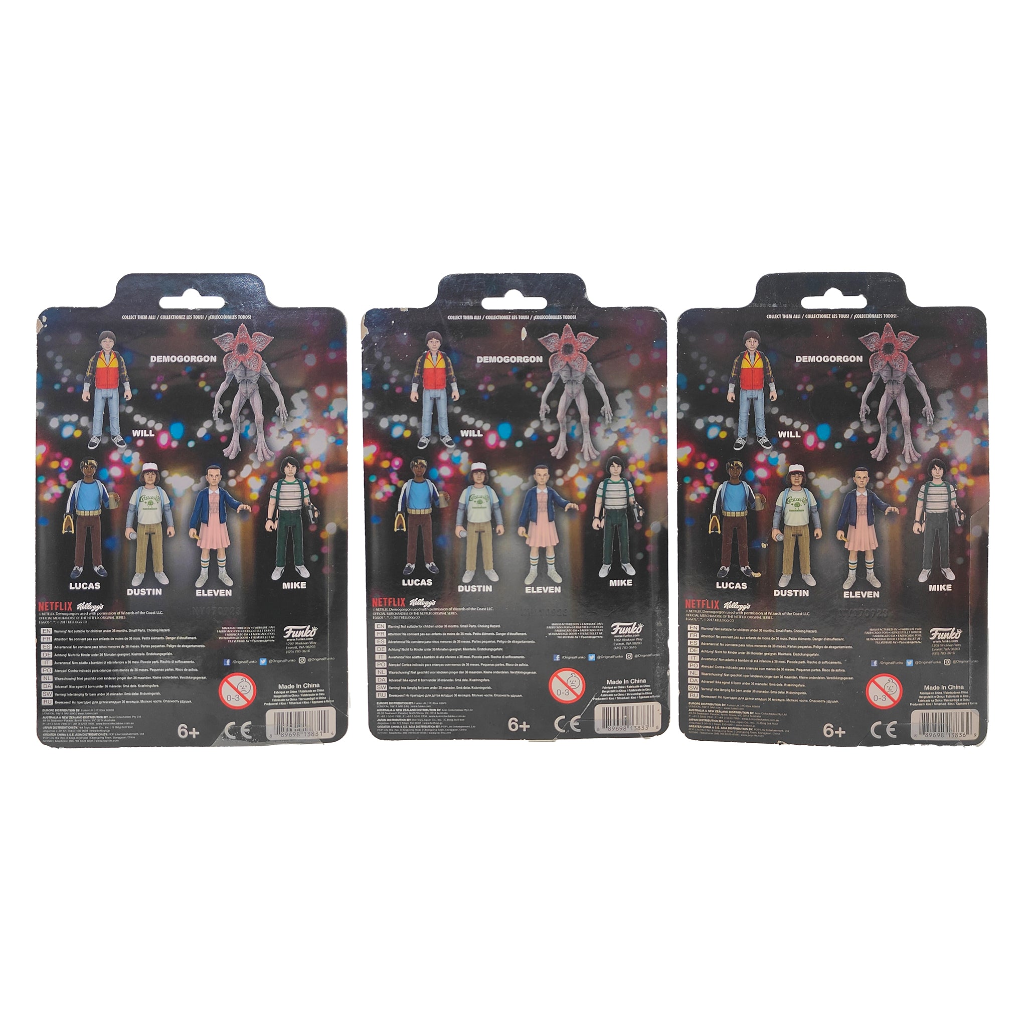 Funko Stranger Things ReAction Figures Set of 6 Eleven Demogorgon Will Lucas Mike Dustin 2017 – TV Icons & Heroes, Funko, 9.5 cm, 2017, pre-owned collector piece, Uncanny Collectibles Dublin Ireland