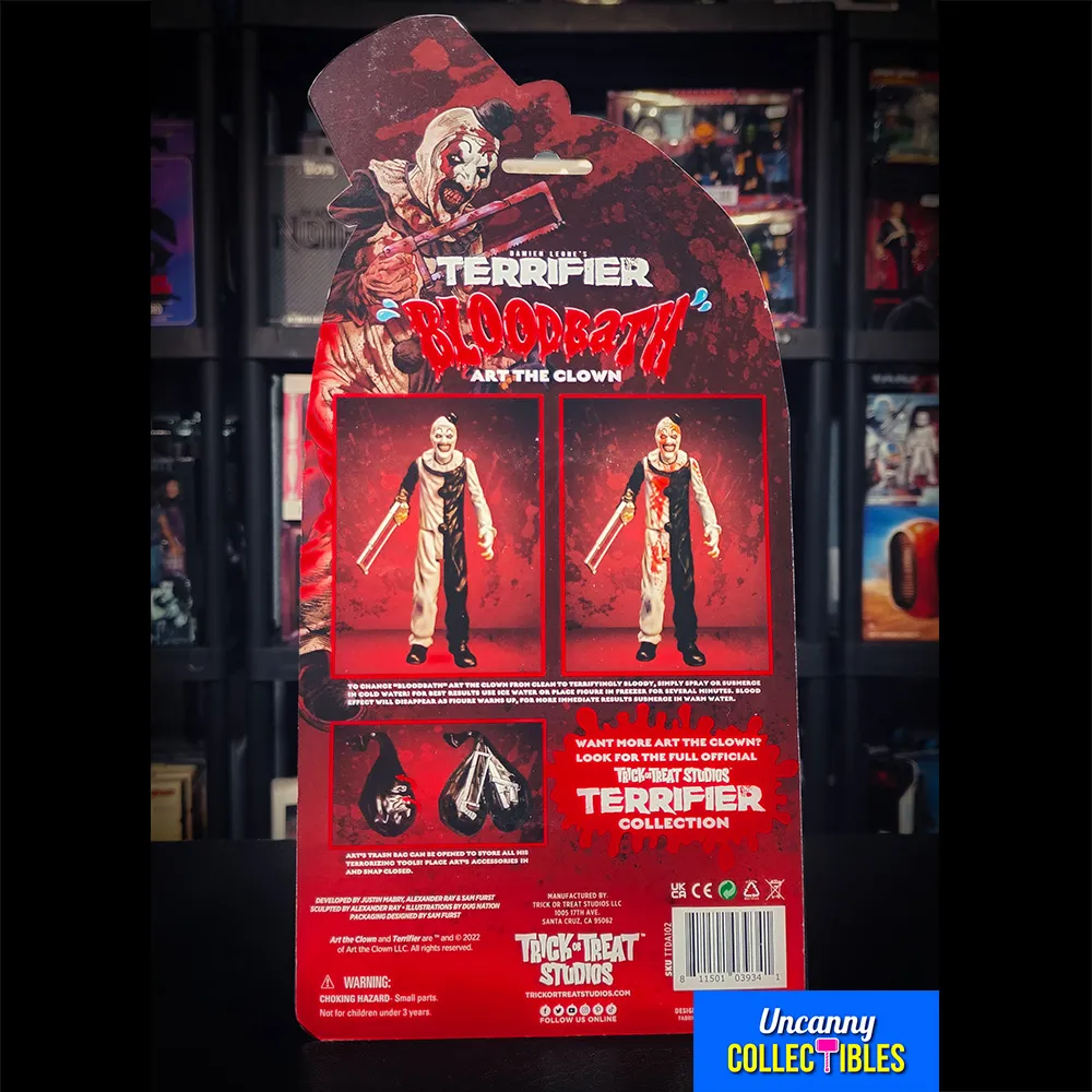 Terrifier Blood Bath Art The Clown Trick Or Treat Studios 13 cm Action Figure – Terrifier, Trick or Treat Studios, 13 cm, 2024, brand new collector item, Uncanny Collectibles Dublin Ireland