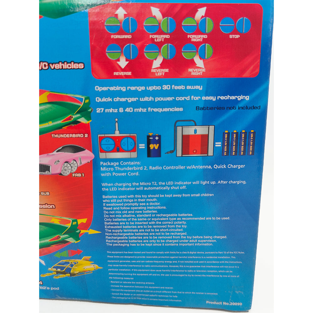 Thunderbirds 40MHz Micro Full Function Radio Control Thunderbird 2 Vehicle By Impact Toys - Tested - For Parts or Restoration – Thunderbirds, Vintage Brands, 12 cm, 1999, pre-owned collector piece, Uncanny Collectibles Dublin Ireland