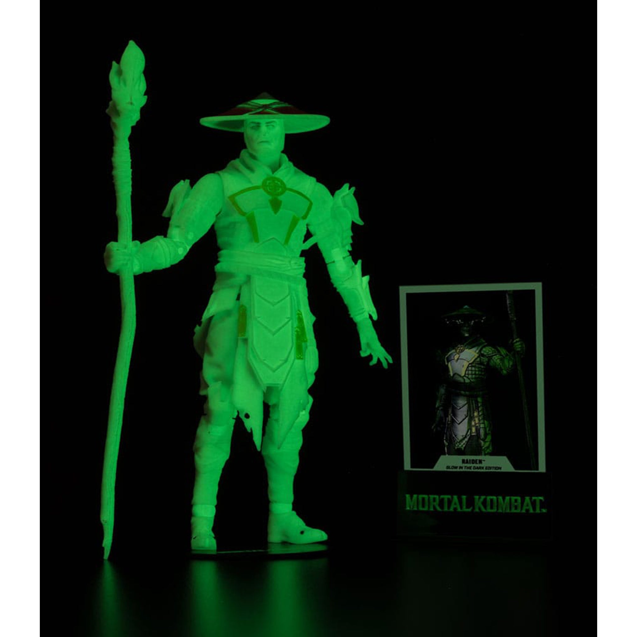 Mortal Kombat 1 Raiden Glow in the Dark Gold Label McFarlane Action Figure