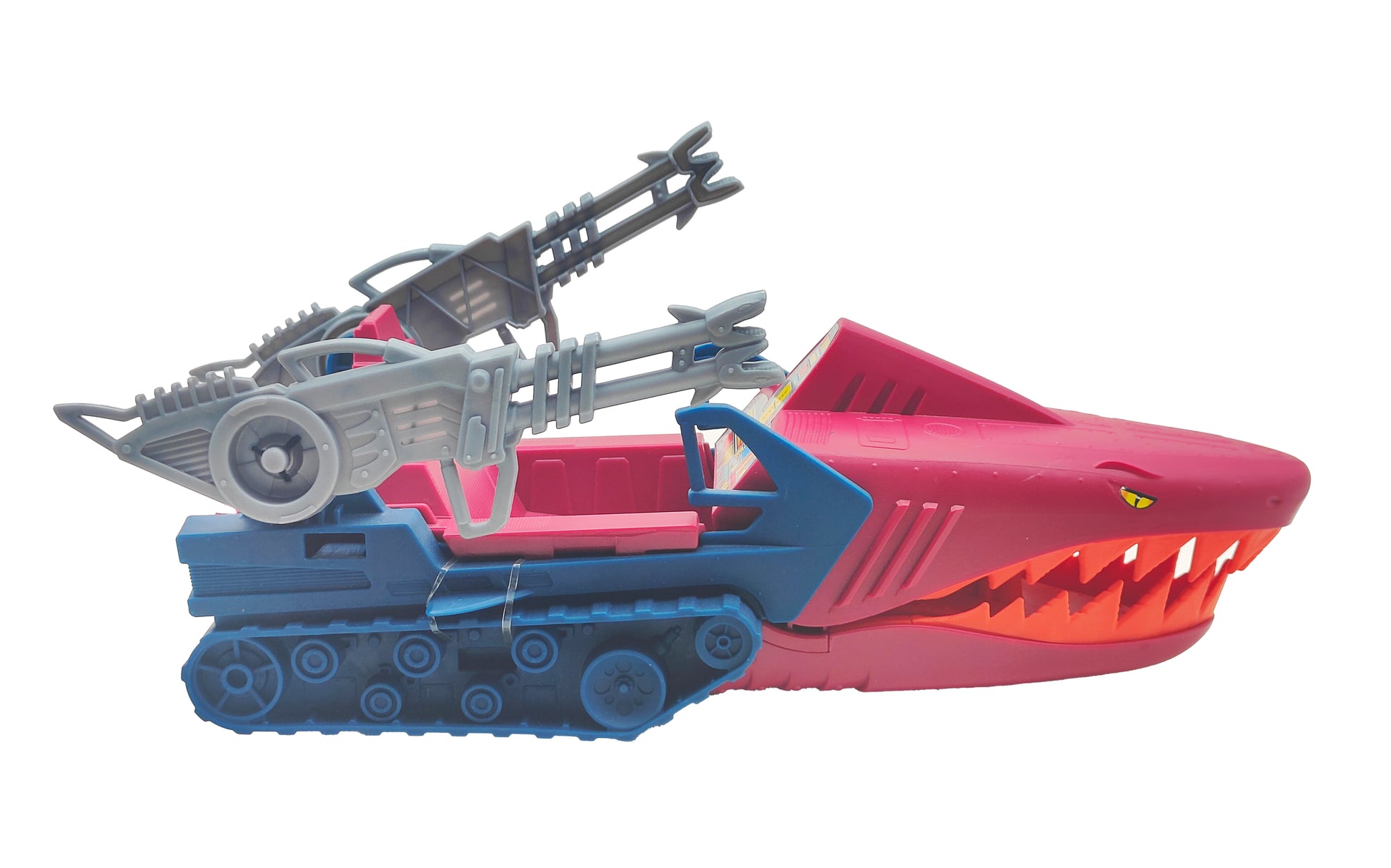 Masters of the Universe Origins Land Shark vehicle by Mattel 2021, 28cm long Skeletor attack vehicle with chomping jaws in used loose condition