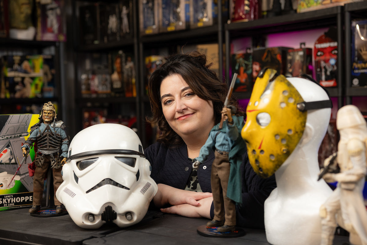 Kim Mooney - owner of Uncanny Collectibles in her Showroom
