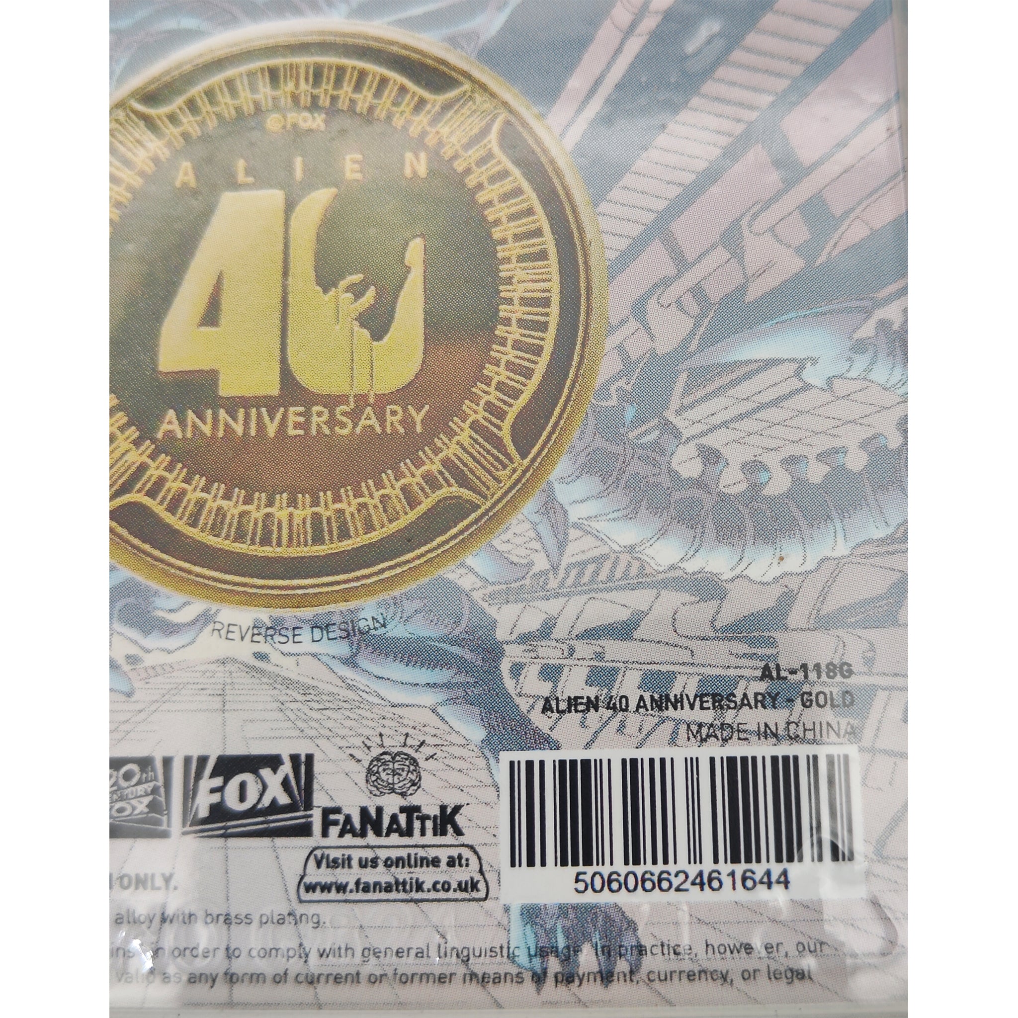Alien 40th Anniversary Limited Edition Gold Coin Zavvi Exclusive Fanattik 2019 – Alien, Fanattik, 4 cm, 2019, pre-owned collector piece, Uncanny Collectibles Dublin Ireland