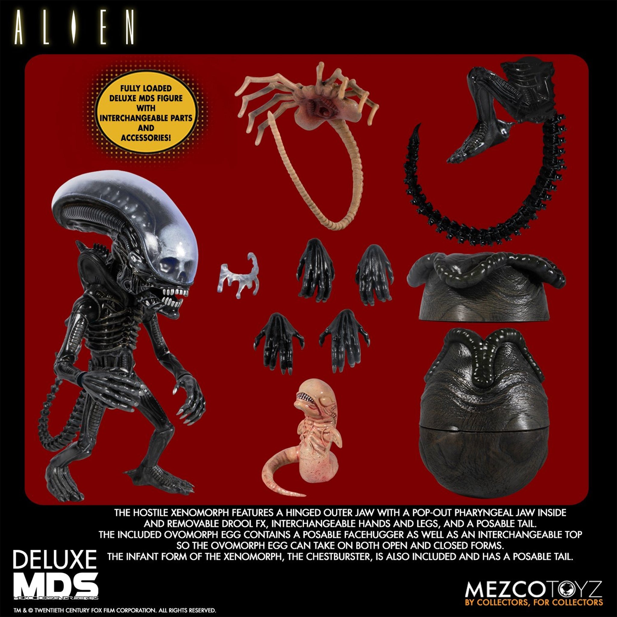 Alien Xenomorph Mezco Designer Series Deluxe Action Figure 18cm – Alien, Mezco Toyz, 18 cm, brand new collector item, Uncanny Collectibles Dublin Ireland