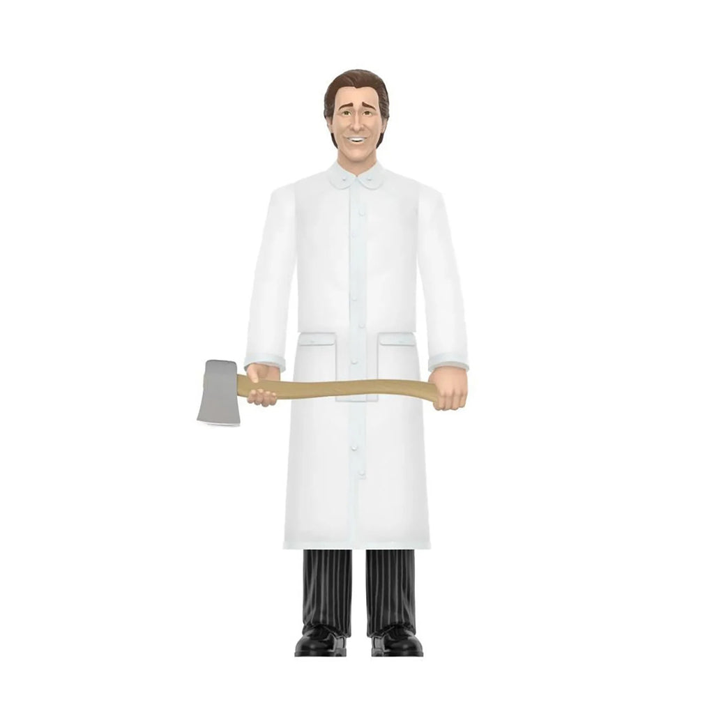 American Psycho Patrick Bateman In Raincoat Super7 ReAction Figure 10cm – Movie Icons & Heroes, Super7, 10 cm, 2024, brand new collector item, Uncanny Collectibles Dublin Ireland