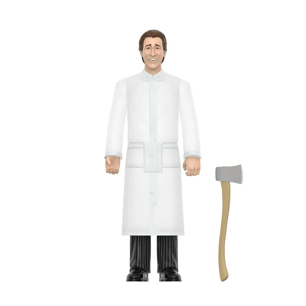 American Psycho Patrick Bateman In Raincoat Super7 ReAction Figure 10cm – Movie Icons & Heroes, Super7, 10 cm, 2024, brand new collector item, Uncanny Collectibles Dublin Ireland