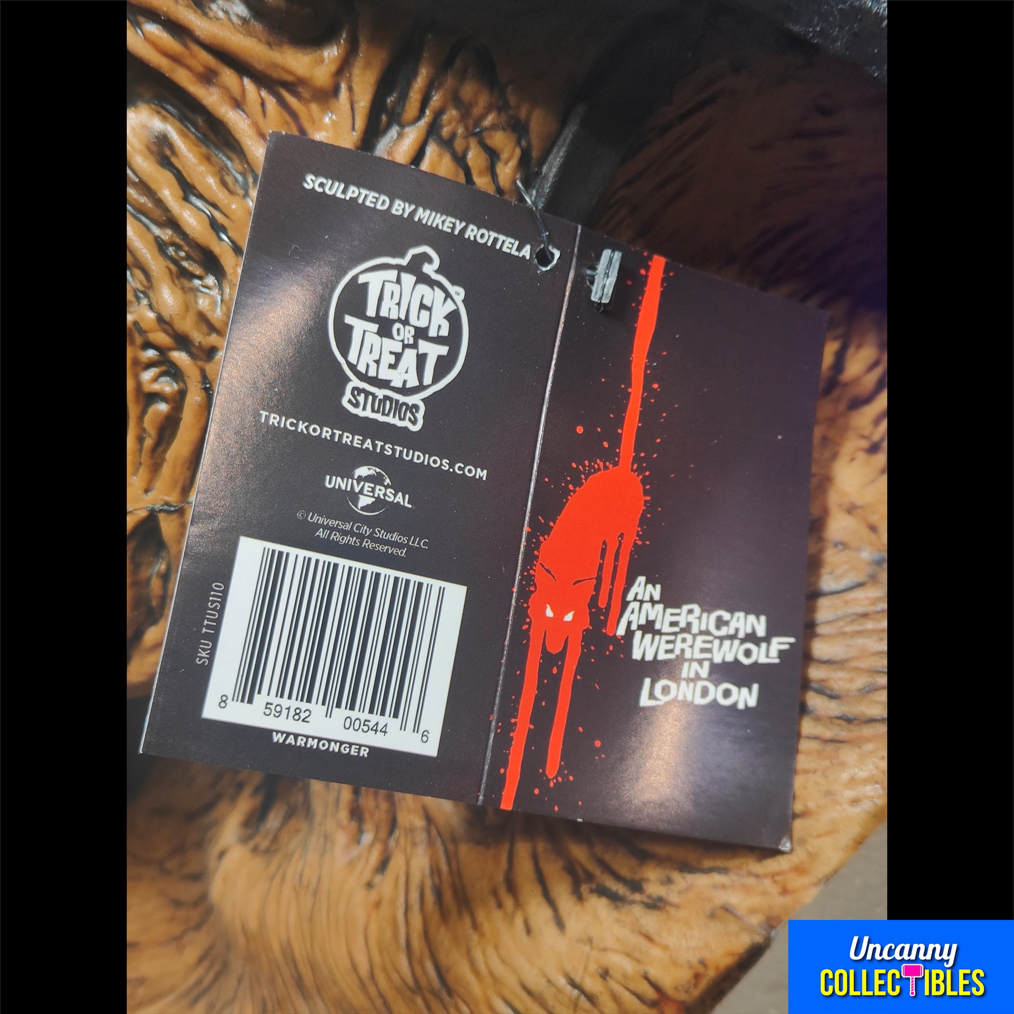 American Werewolf In London Warmonger Trick Or Treat Studios Full Head Latex Mask – An American Werewolf In London, Trick or Treat Studios, 35 cm, 2024, brand new collector item, Uncanny Collectibles Dublin Ireland