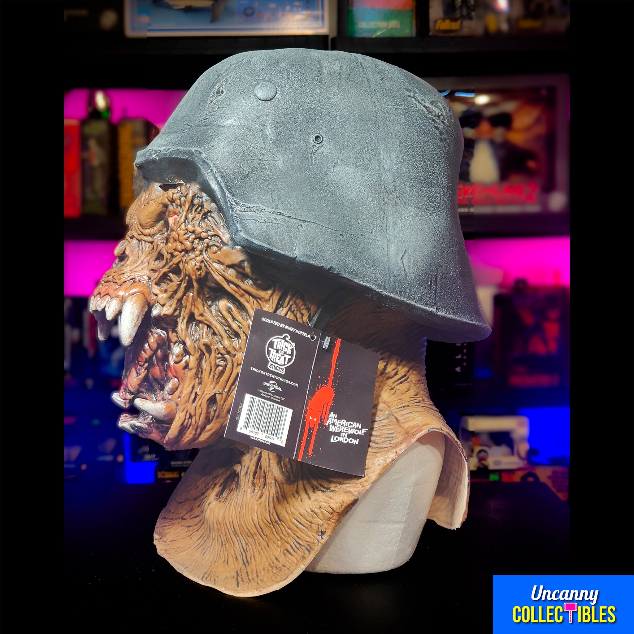 American Werewolf In London Warmonger Trick Or Treat Studios Full Head Latex Mask – An American Werewolf In London, Trick or Treat Studios, 35 cm, 2024, brand new collector item, Uncanny Collectibles Dublin Ireland