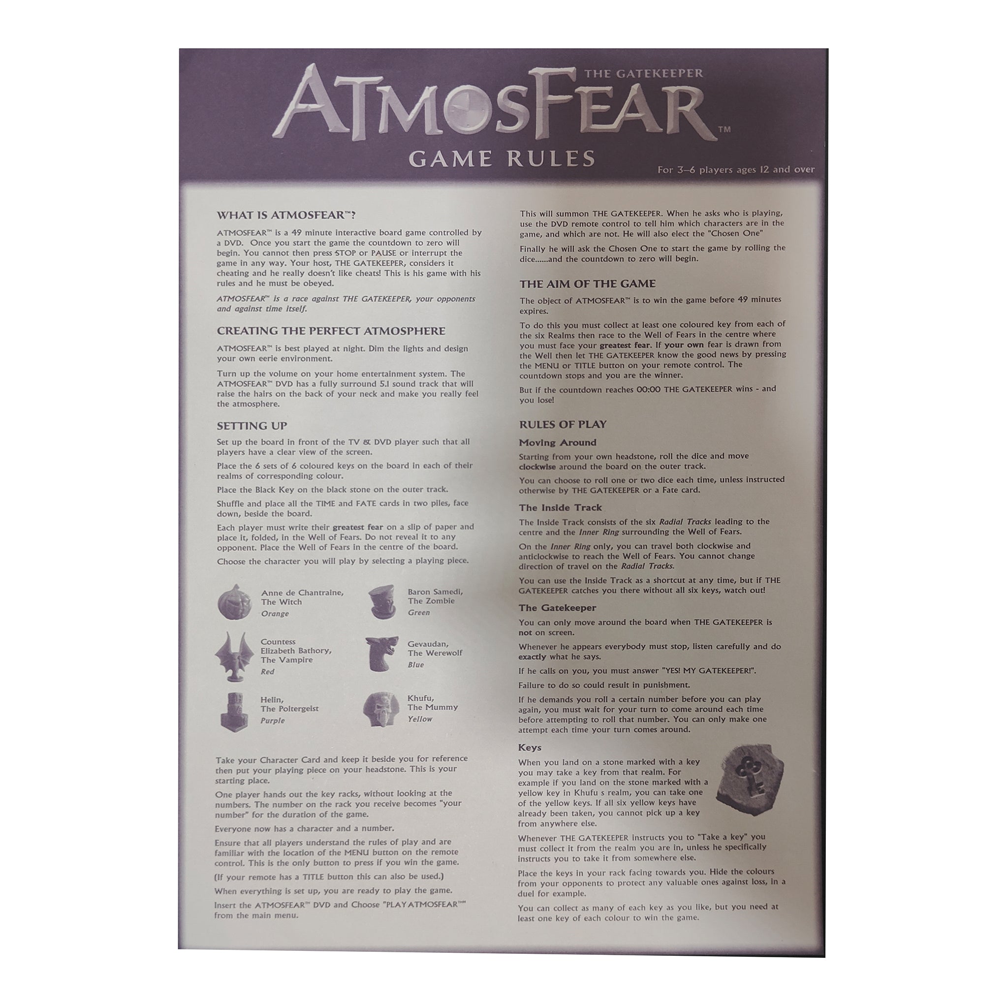 Atmosphere The Gatekeeper DVD Board Game Vivid Imaginations 2003 – TV Icons & Heroes, Vivid Imaginations, -, 2003, pre-owned collector piece, Uncanny Collectibles Dublin Ireland