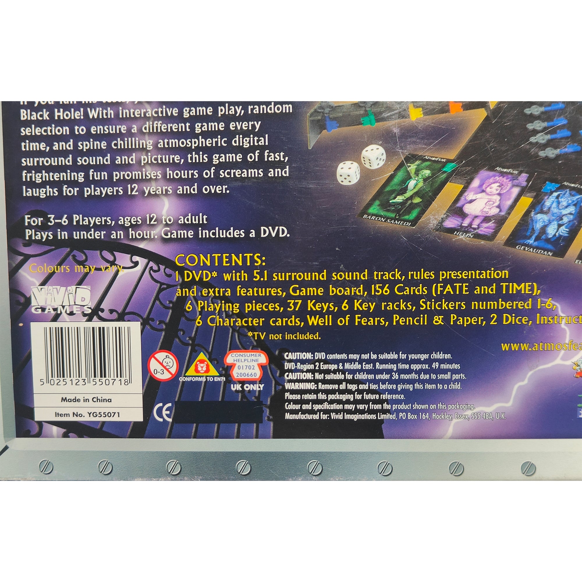 Atmosphere The Gatekeeper DVD Board Game Vivid Imaginations 2003