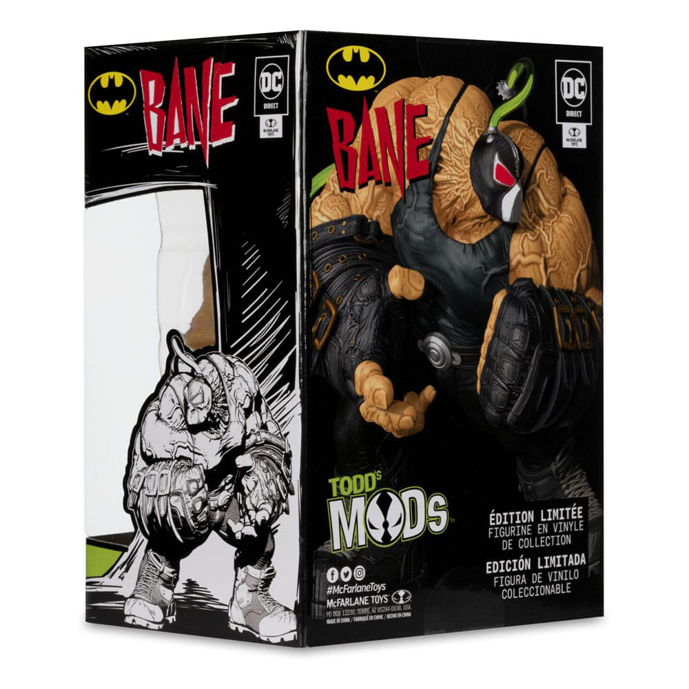 Todd's Mods DC Direct Collector Vinyl Bane Limited Edition Figure, 11cm tall, featuring iconic mask with red eyes and green Venom tubes by Todd McFarlane