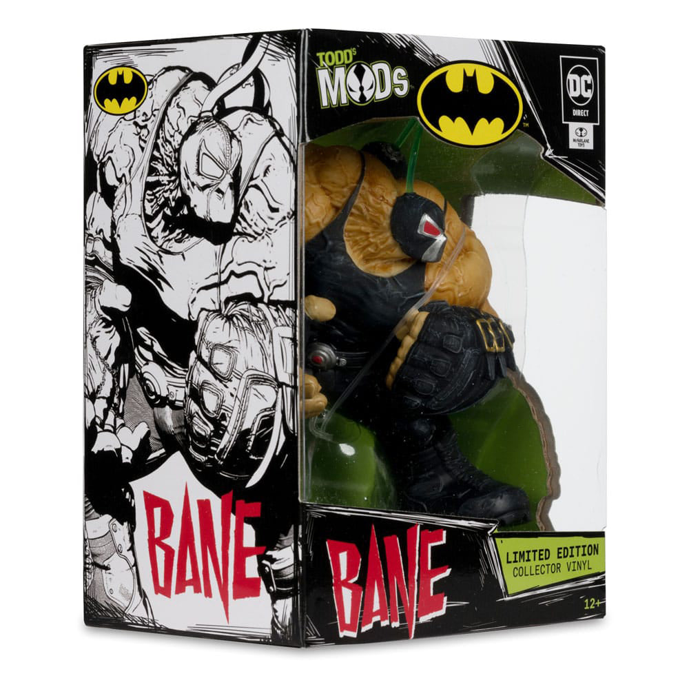 Todd's Mods DC Direct Collector Vinyl Bane Limited Edition Figure, 11cm tall, featuring iconic mask with red eyes and green Venom tubes by Todd McFarlane