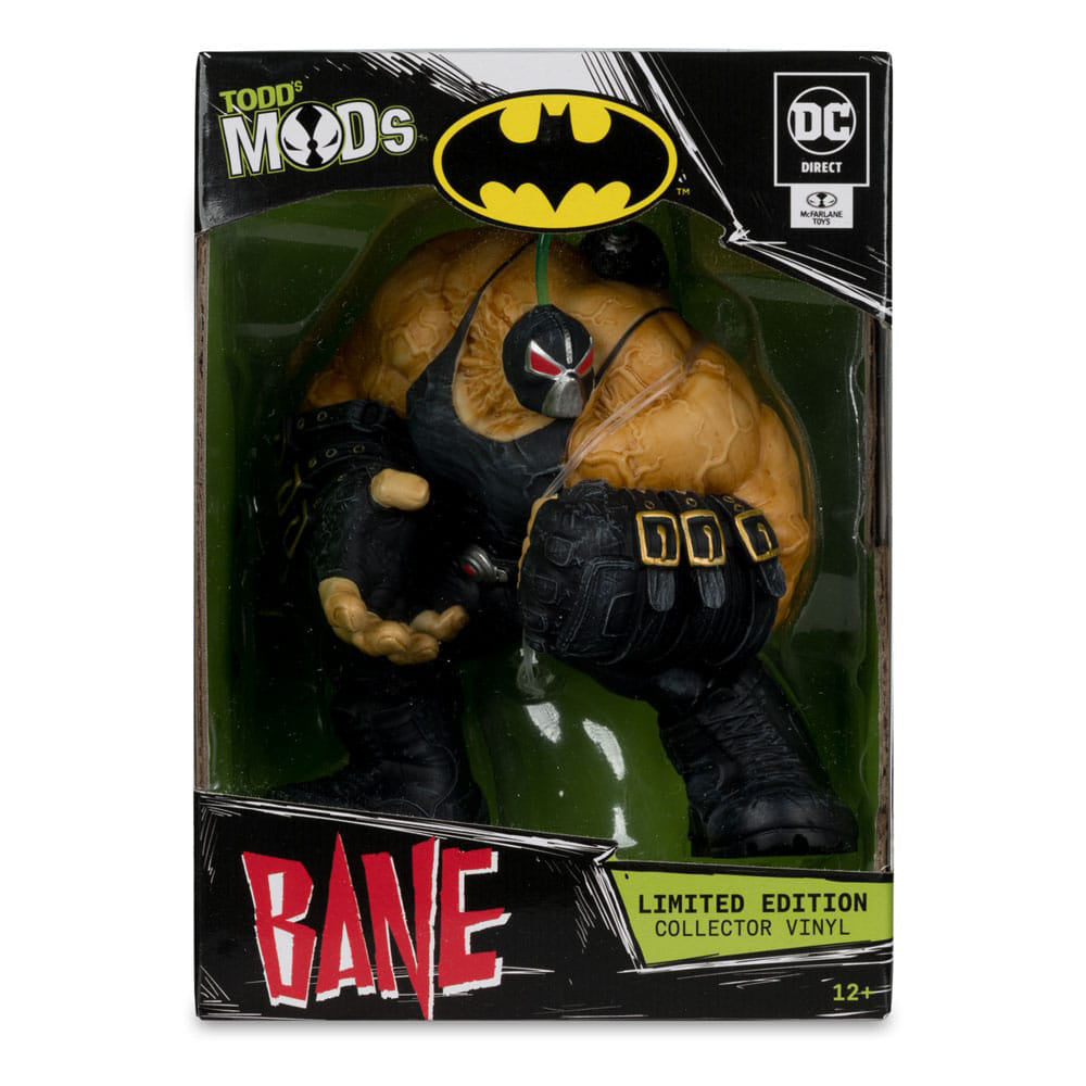 Todd's Mods DC Direct Collector Vinyl Bane Limited Edition Figure, 11cm tall, featuring iconic mask with red eyes and green Venom tubes by Todd McFarlane