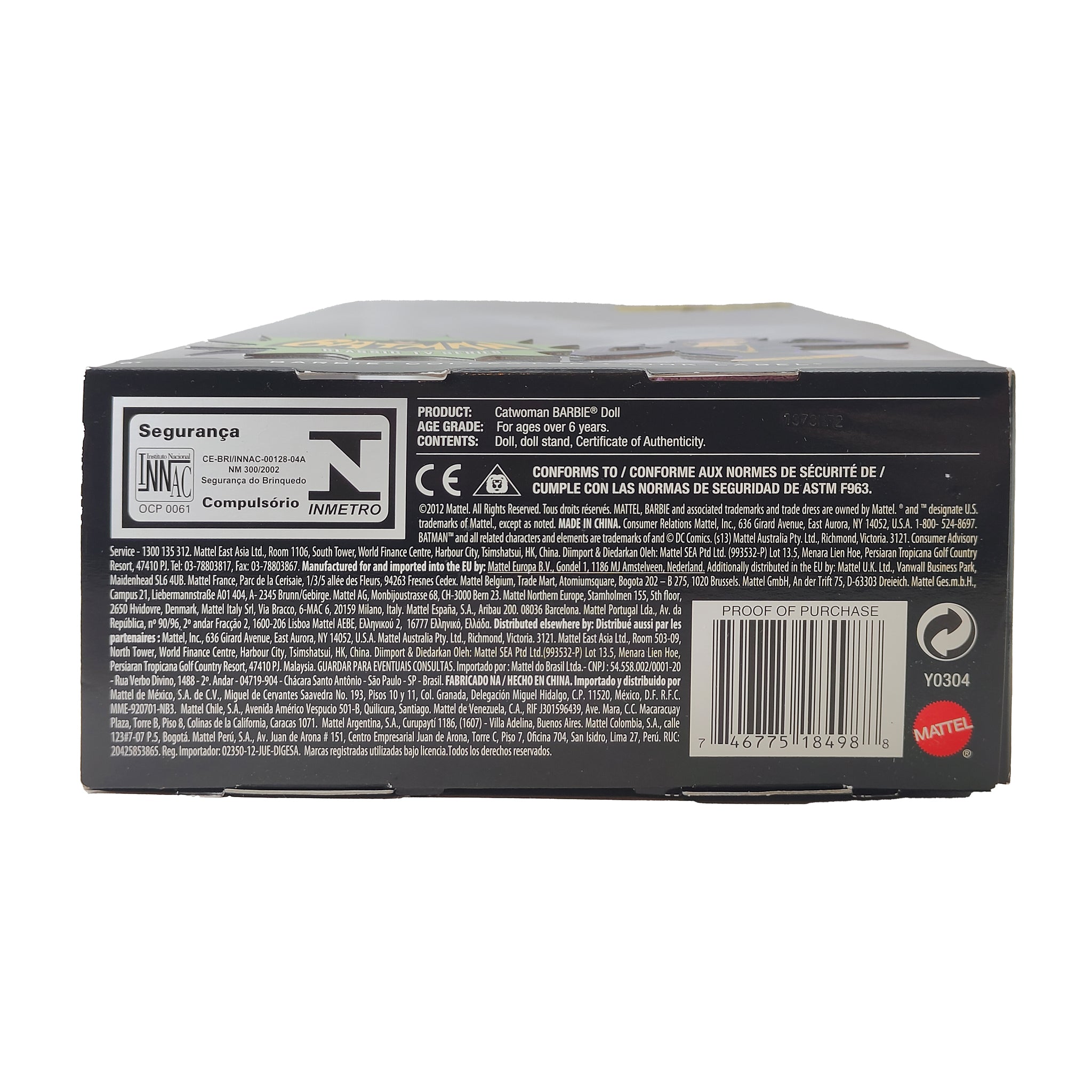 Barbie Collector Batman Classic TV Series Catwoman Barbie Doll Pink Label Mattel 2012