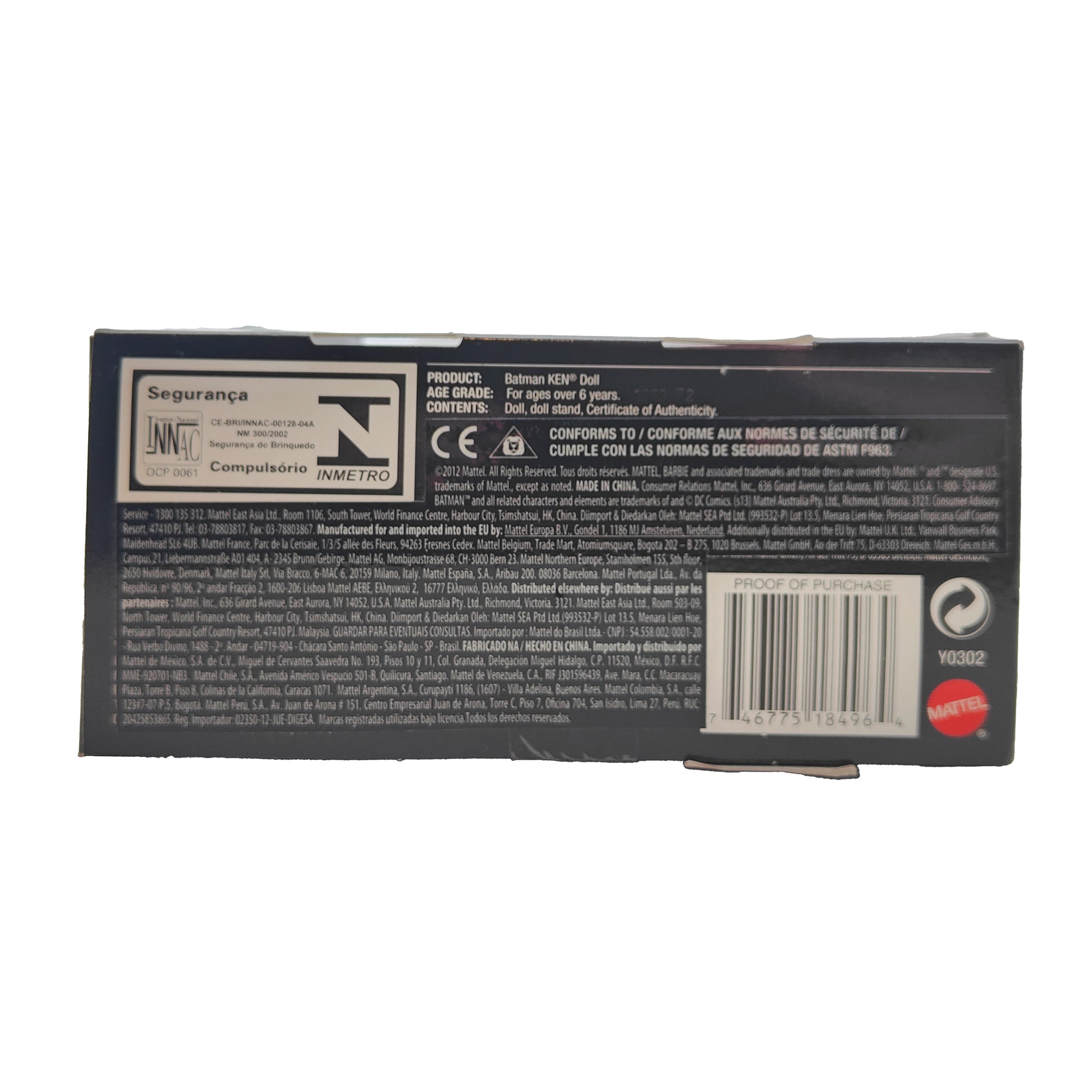 Barbie Collector Batman Classic TV Series Ken Doll Pink Label Mattel 2012