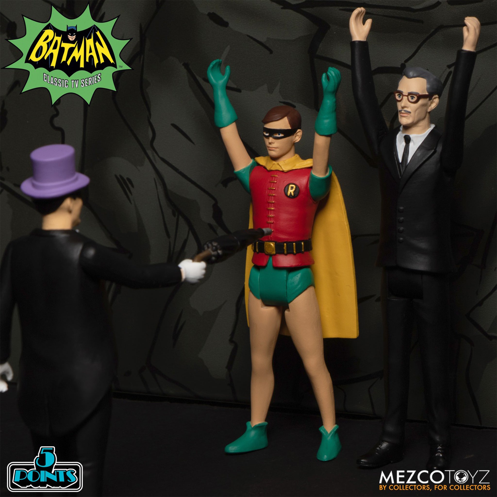 Batman 1966 5 Points 7-Figure Deluxe Mezco Toyz Boxed Set – photo 7 of 27