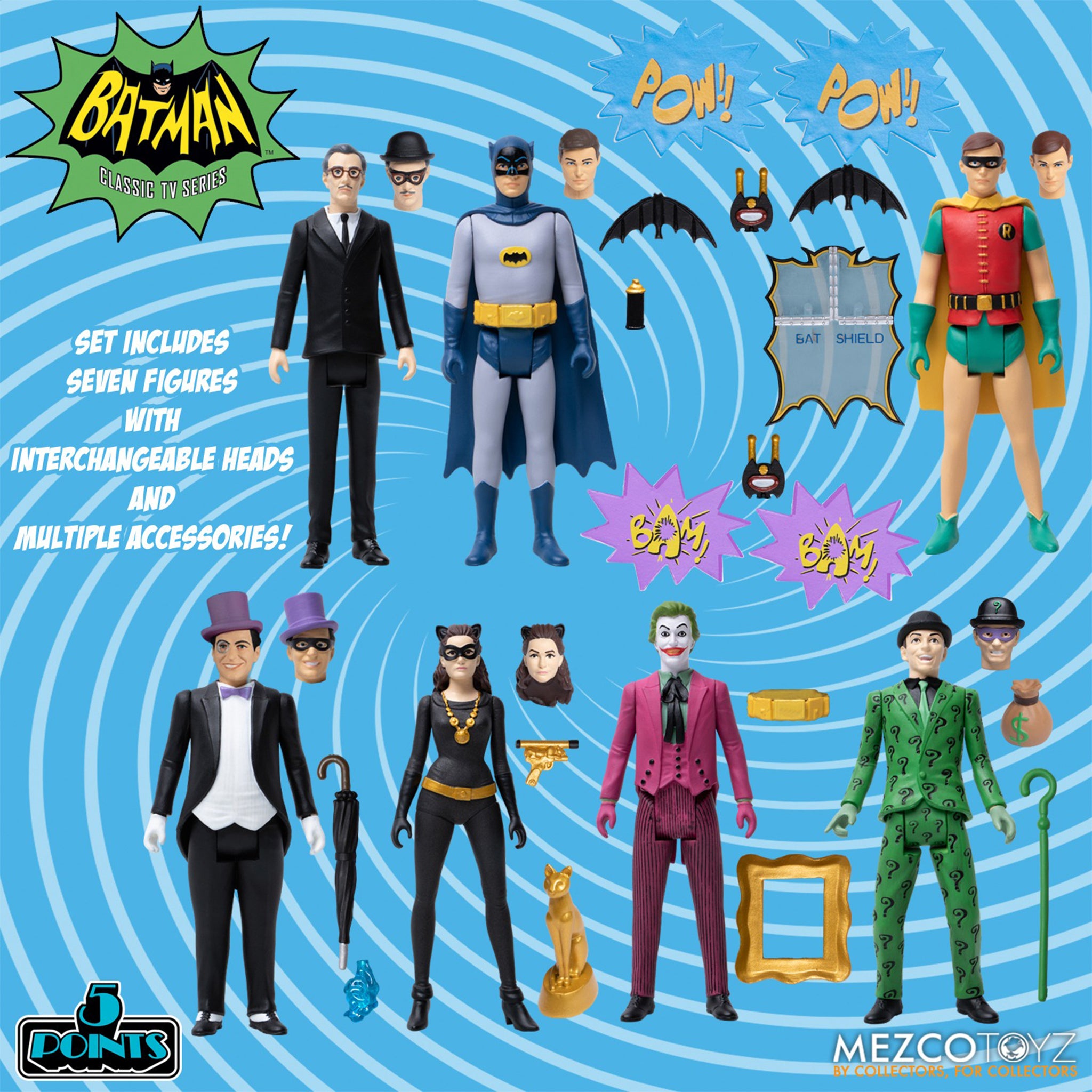 Batman 1966 5 Points 7-Figure Deluxe Mezco Toyz Boxed Set – photo 2 of 27