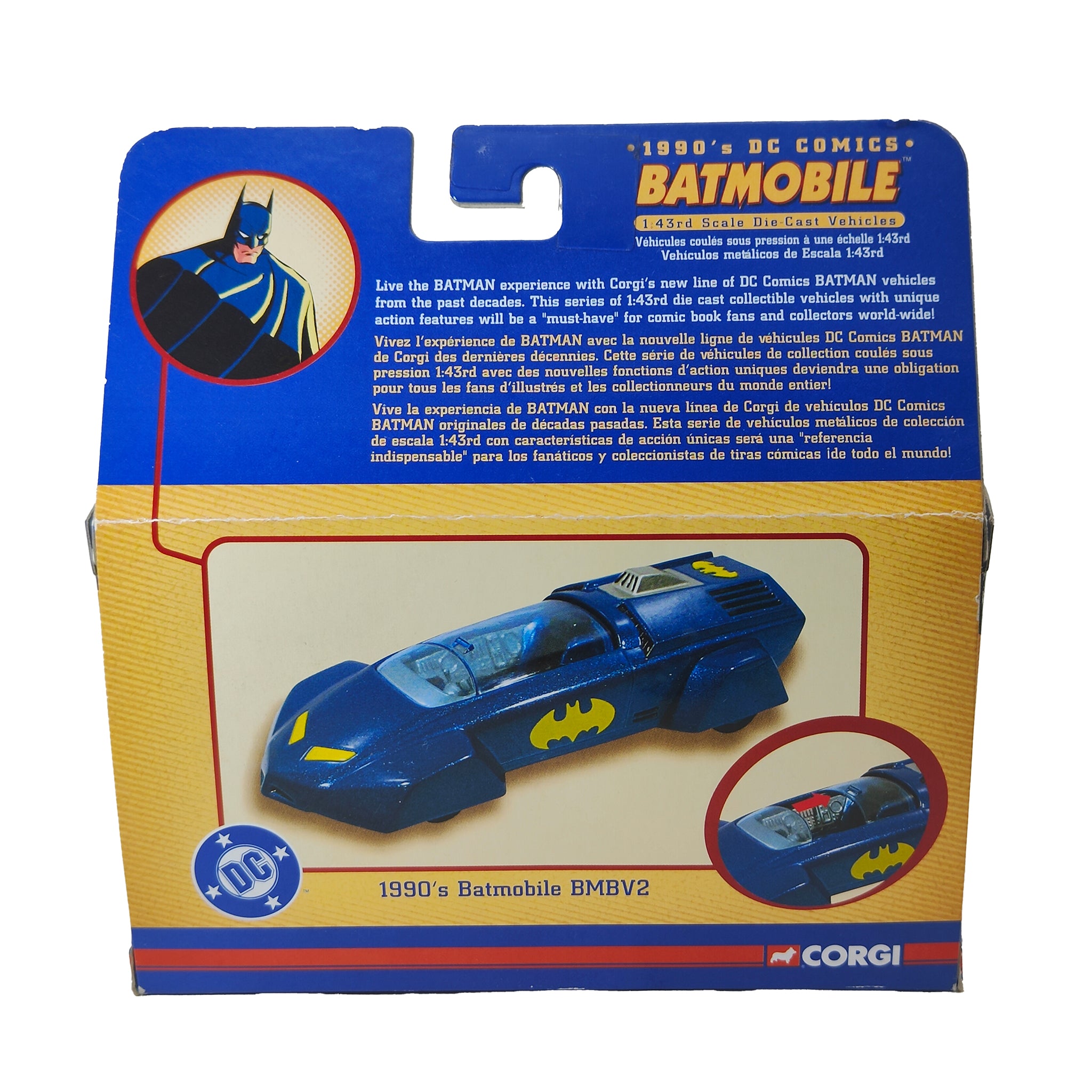 Batman 1990s DC Comics Batmobile 1:43 Corgi Die Cast Vehicle 2005 – Batman, Corgi, 10 cm, 2005, pre-owned collector piece, Uncanny Collectibles Dublin Ireland