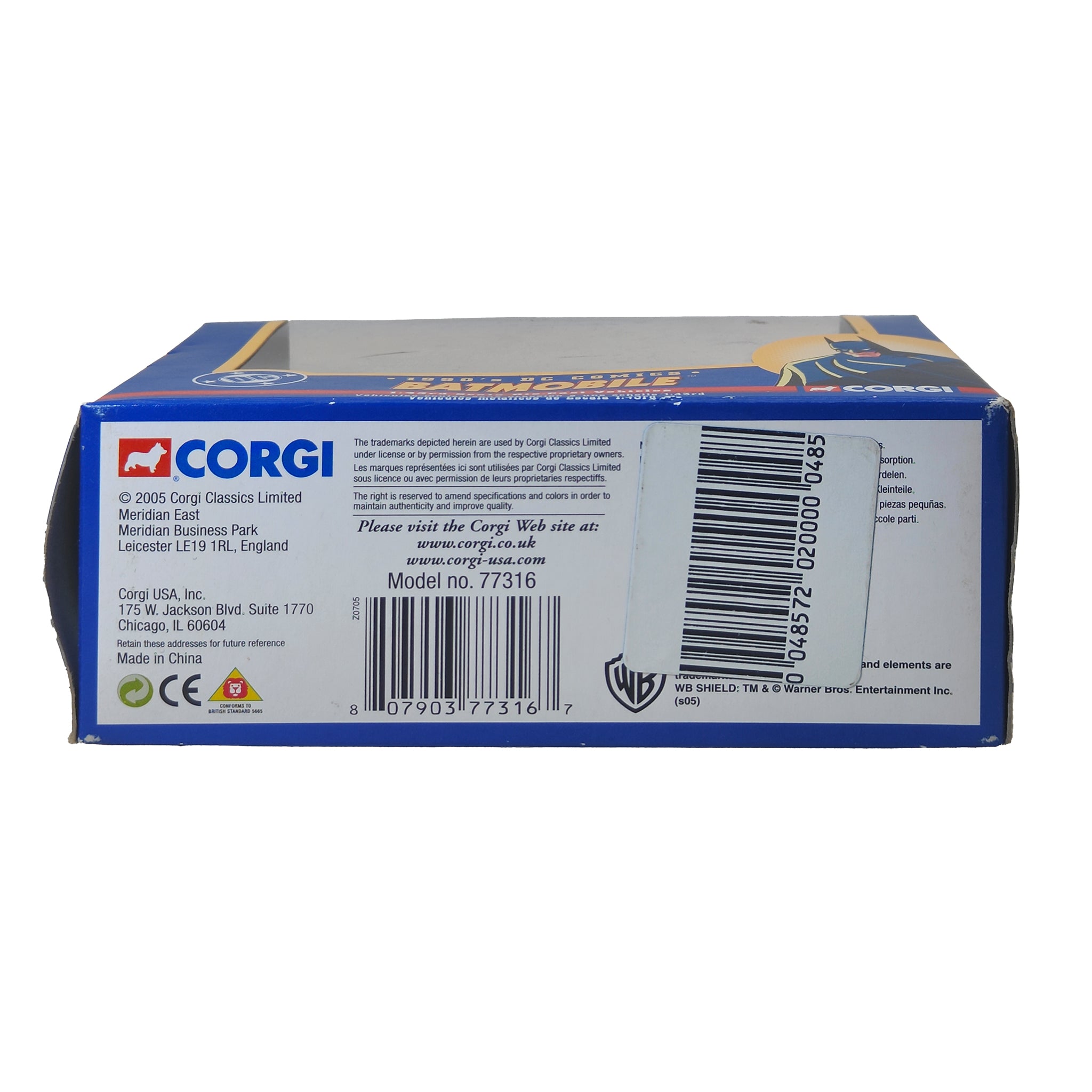 Batman 1990s DC Comics Batmobile 1:43 Corgi Die Cast Vehicle 2005 – Batman, Corgi, 10 cm, 2005, pre-owned collector piece, Uncanny Collectibles Dublin Ireland