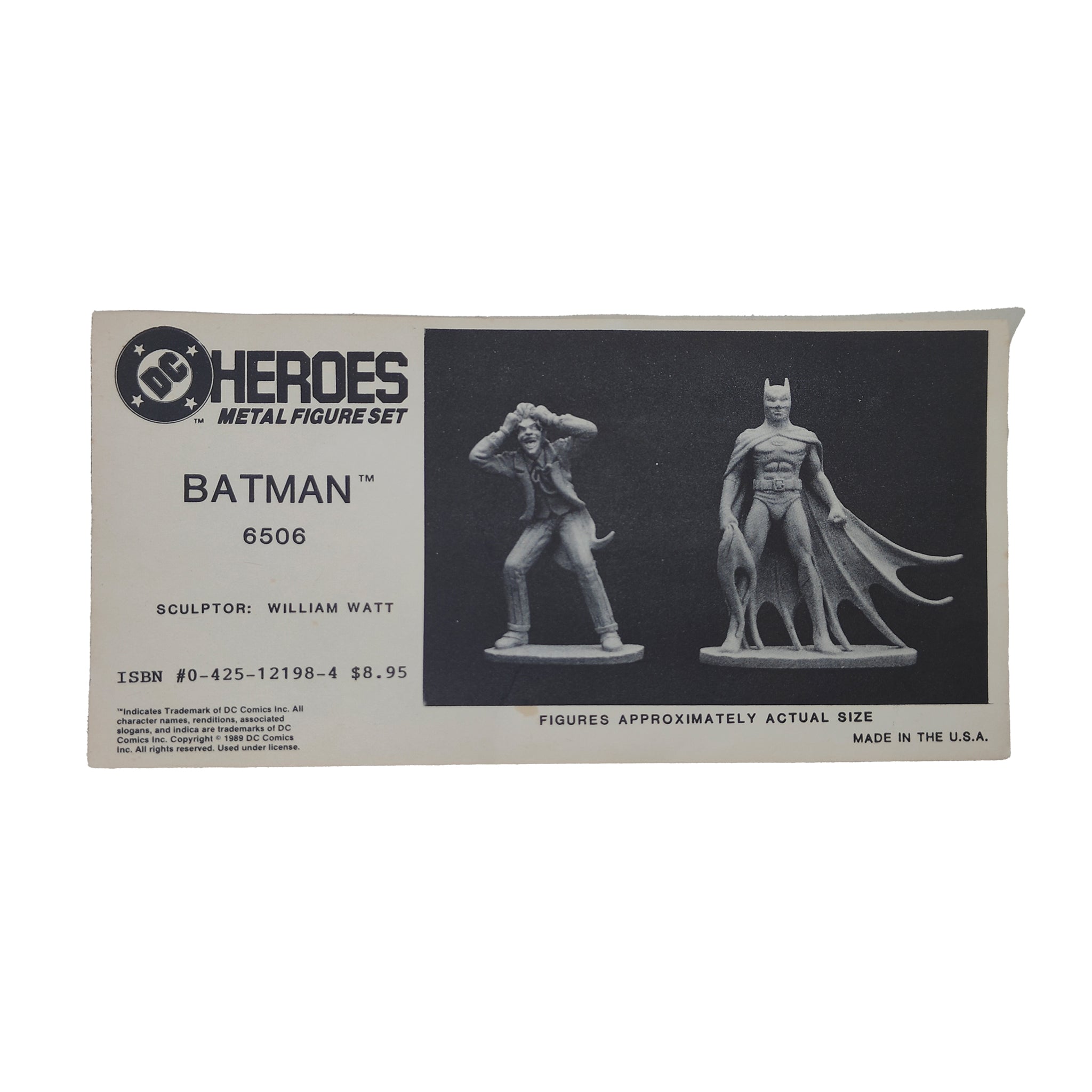 Batman And Joker DC Heroes Mayfair Games Metal Figures Set – Batman, Vintage Brands, 6 cm, pre-owned collector piece, Uncanny Collectibles Dublin Ireland