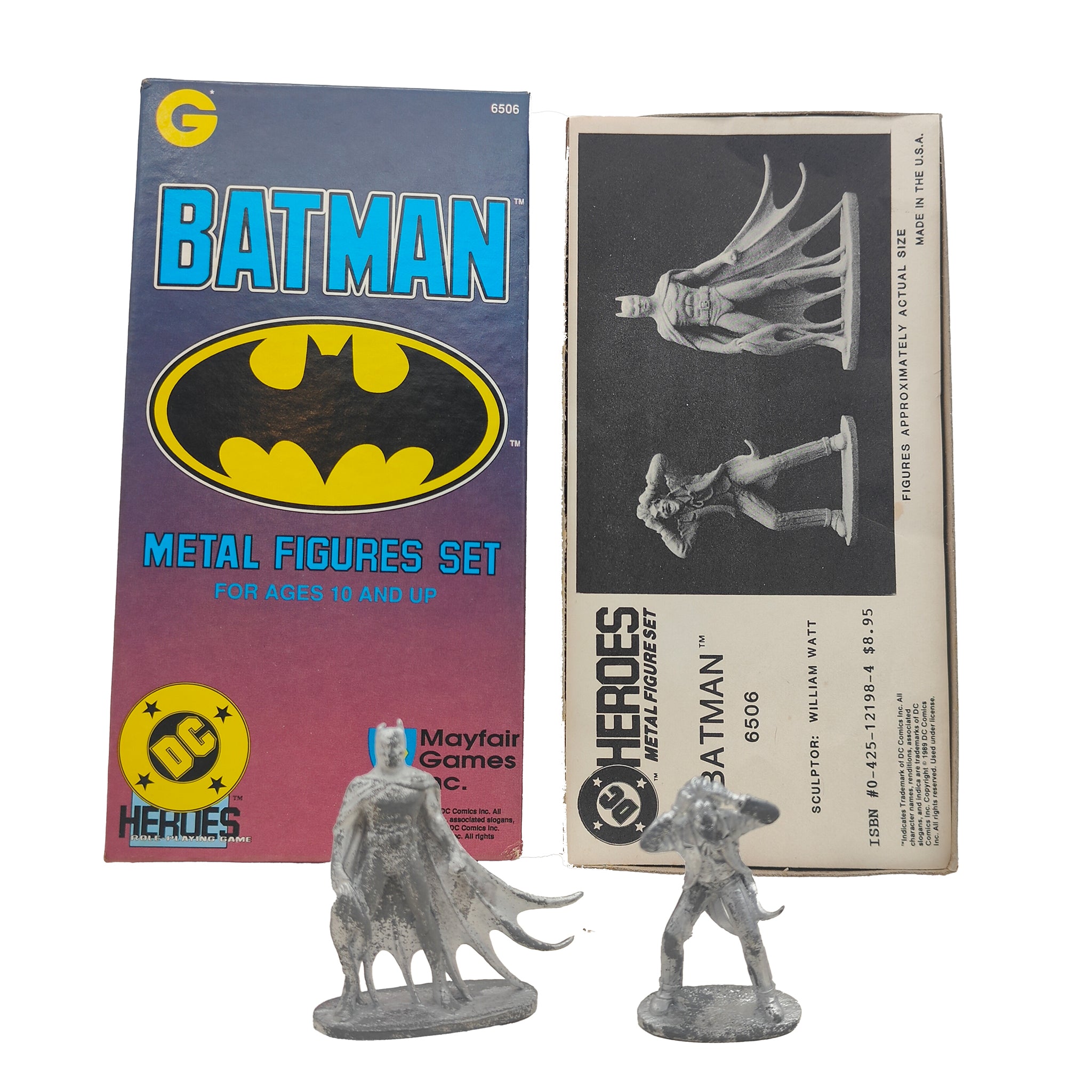 Batman And Joker DC Heroes Mayfair Games Metal Figures Set – Batman, Vintage Brands, 6 cm, pre-owned collector piece, Uncanny Collectibles Dublin Ireland