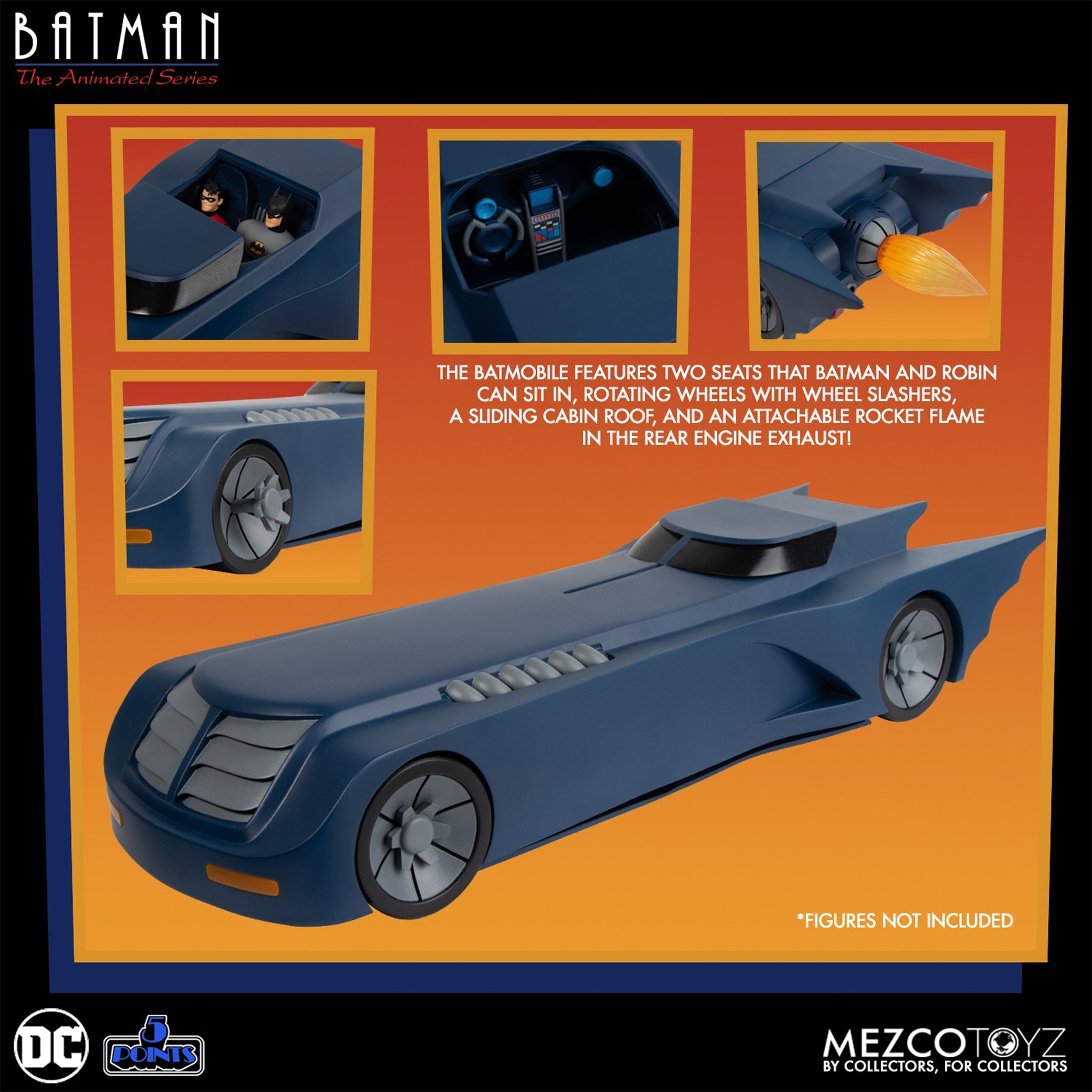 Batman Animated Series 5 Points Batmobile Mezco Toyz – photo 2 of 2