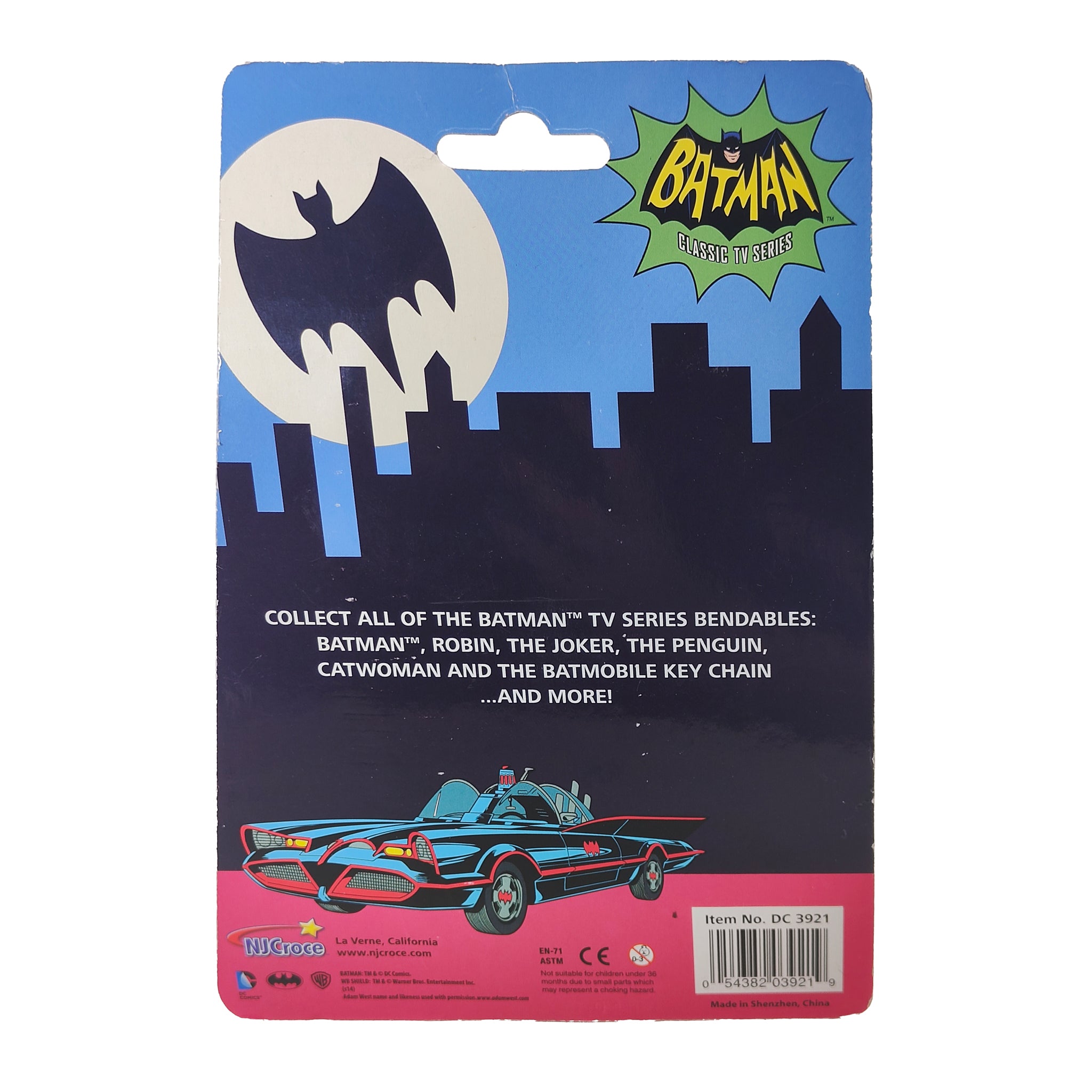 Batman Classic TV Series Adam West Bendable Figure NJ Croce – Batman, Vintage Brands, 14 cm, pre-owned collector piece, Uncanny Collectibles Dublin Ireland
