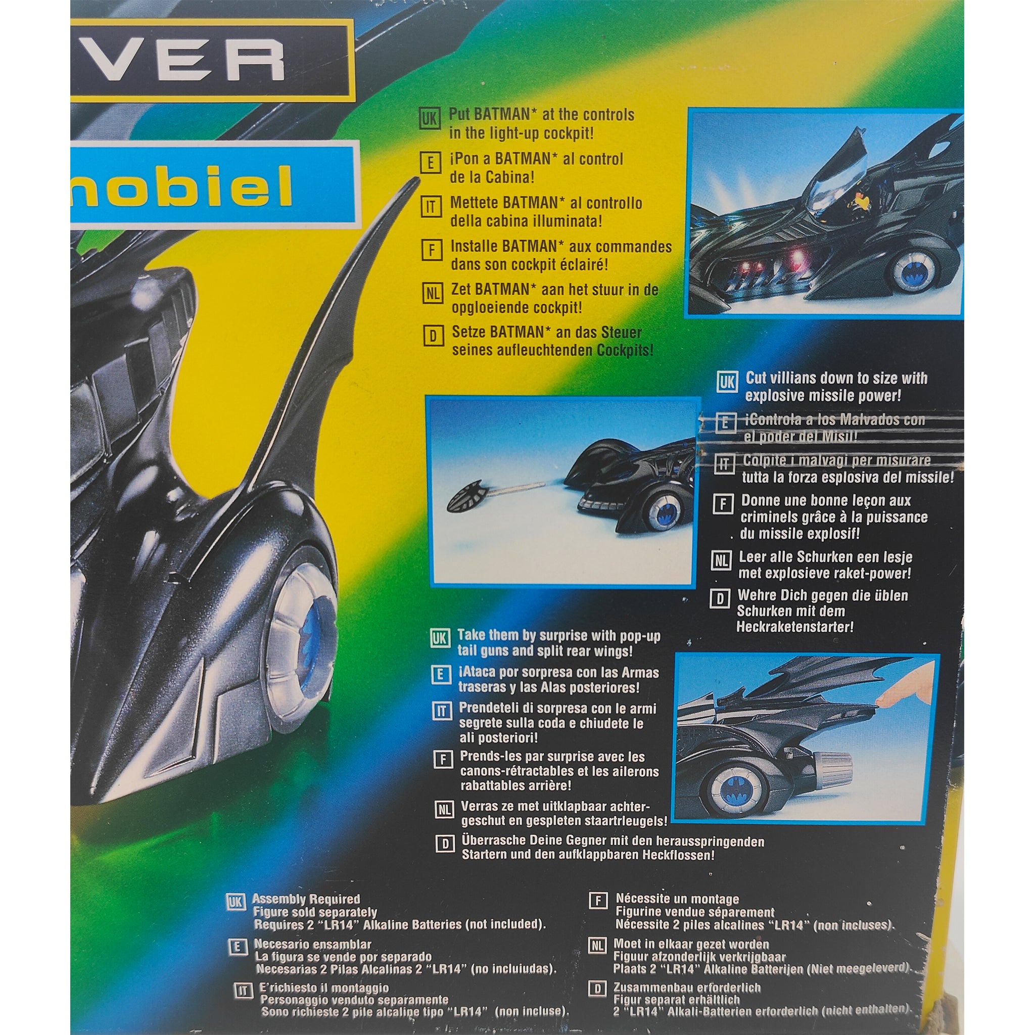 Batman Forever Electronic Batmobile Kenner 1995 – Batman, Hasbro, 30 cm, 1995, pre-owned collector piece, Uncanny Collectibles Dublin Ireland