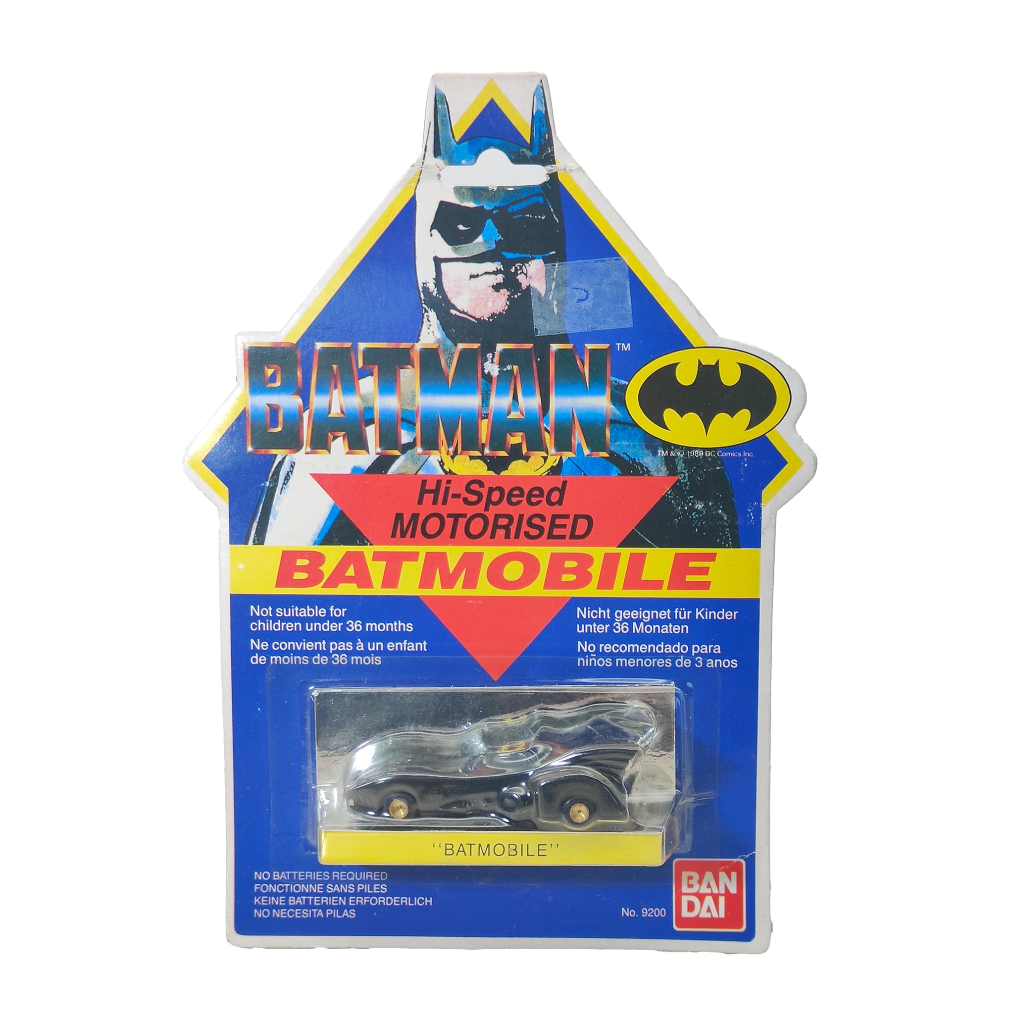 Batman Movie Hi-Speed Motorised Batmobile 9200 Bandai 1989 – Batman, Bandai, 8 cm, 1989, pre-owned collector piece, Uncanny Collectibles Dublin Ireland
