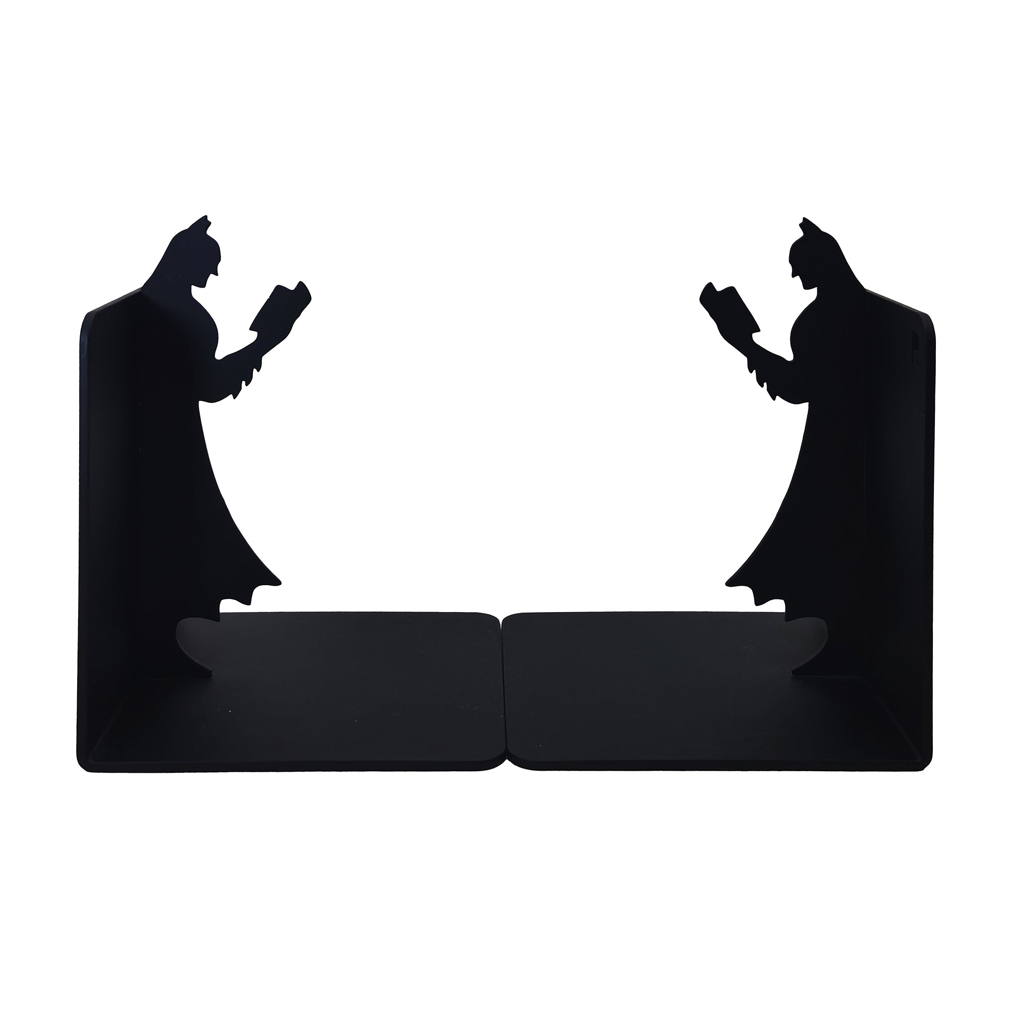 Batman Reading Silhouette Black Metal Bookends