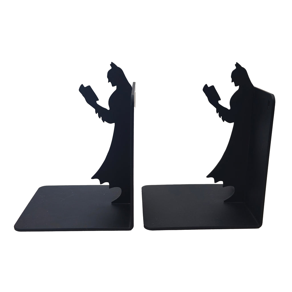 Batman Reading Silhouette Black Metal Bookends – Batman, Vintage Brands, 15 cm, pre-owned collector piece, Uncanny Collectibles Dublin Ireland