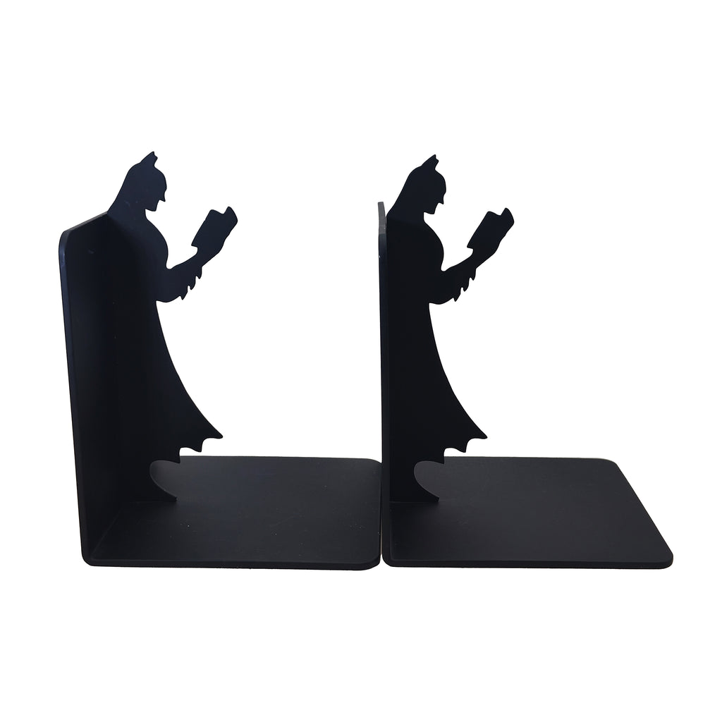 Batman Reading Silhouette Black Metal Bookends – Batman, Vintage Brands, 15 cm, pre-owned collector piece, Uncanny Collectibles Dublin Ireland