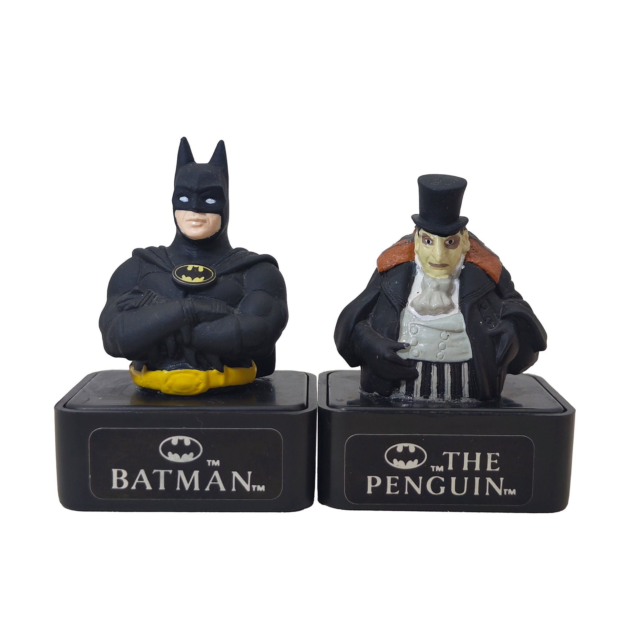 Batman Returns Batman and Penguin Action Stampers Noteworthy 1991 Vintage Pair