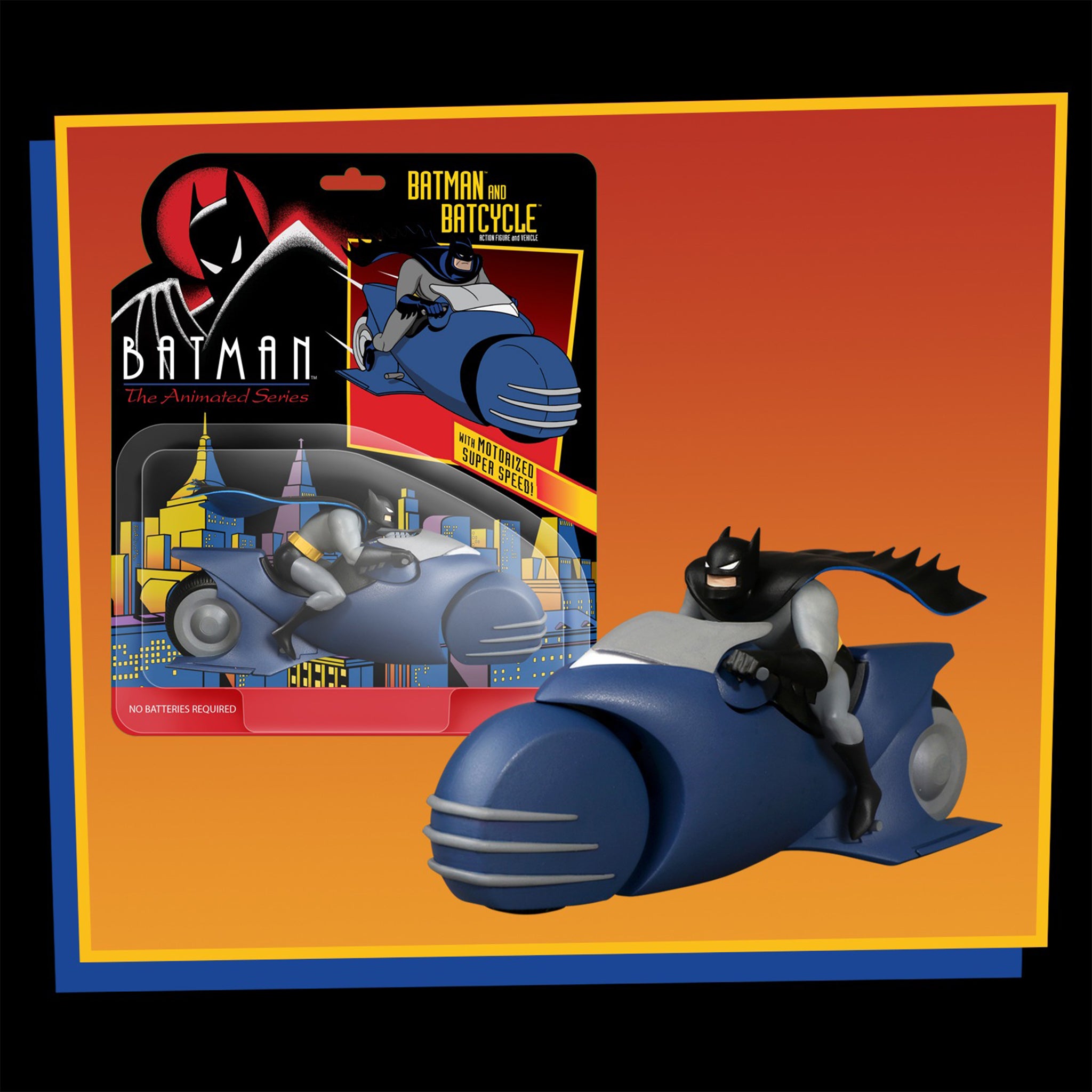 Batman The Animated Series 5 Points Batman and Batcycle Mezco Toyz, 10cm, 2021, new
