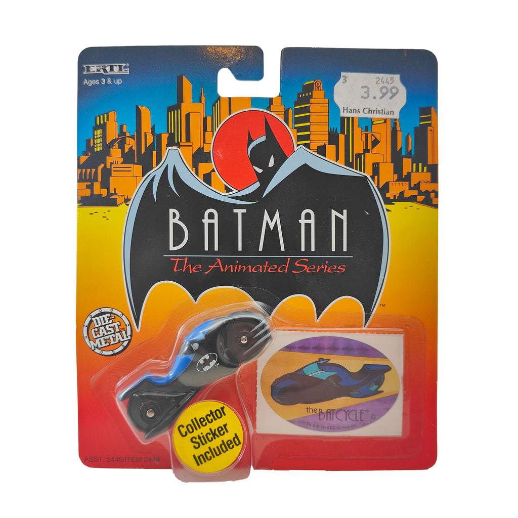 Batman The Animated Series Batcycle ERTL Die Cast Metal Vehicle 1993 – Batman, Vintage Brands, 6 cm, 1993, pre-owned collector piece, Uncanny Collectibles Dublin Ireland