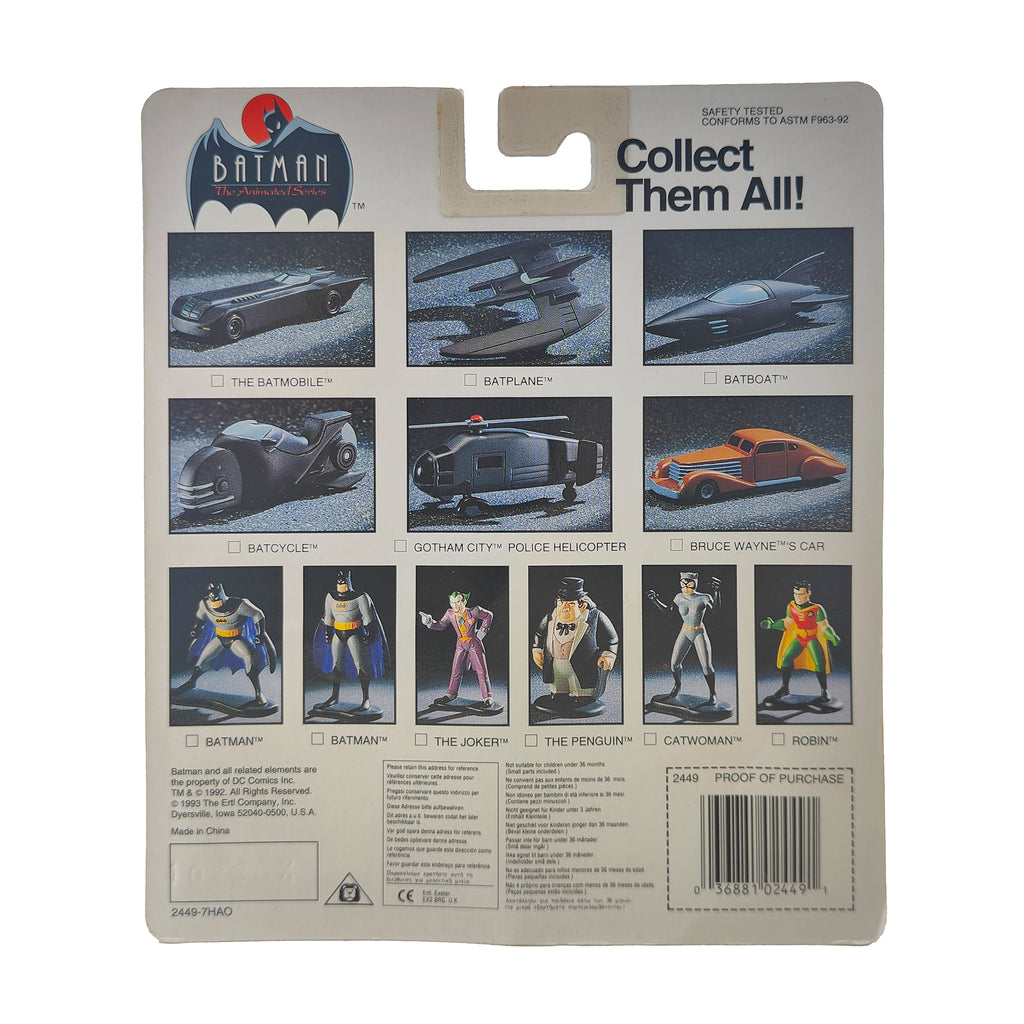 Batman The Animated Series Batcycle ERTL Die Cast Metal Vehicle 1993 – Batman, Vintage Brands, 6 cm, 1993, pre-owned collector piece, Uncanny Collectibles Dublin Ireland