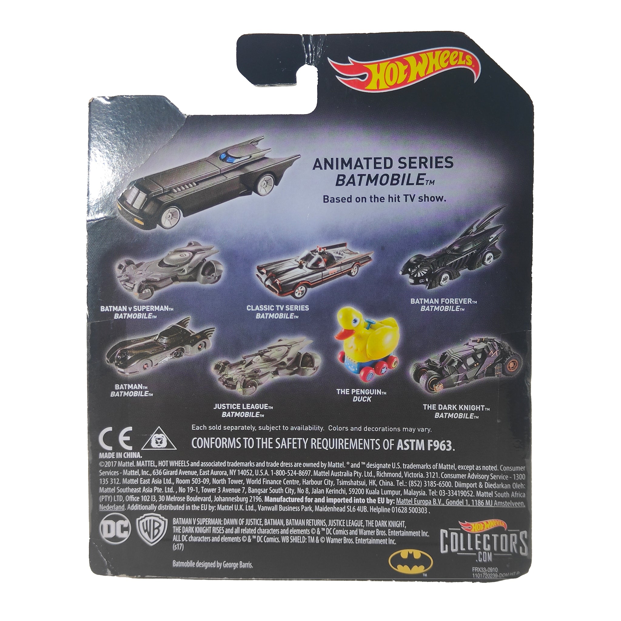 Batman The Animated Series Batmobile Hot Wheels 1:50 Die Cast 2017