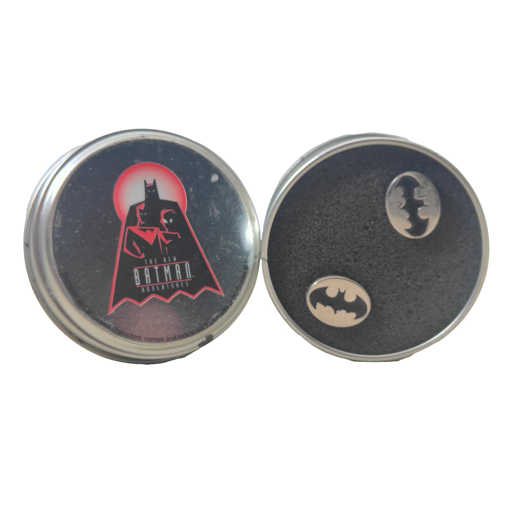 Batman The New Adventures Animated Series Bat Signal Cufflinks 1999 – Batman, Vintage Brands, 2 cm, 1999, pre-owned collector piece, Uncanny Collectibles Dublin Ireland