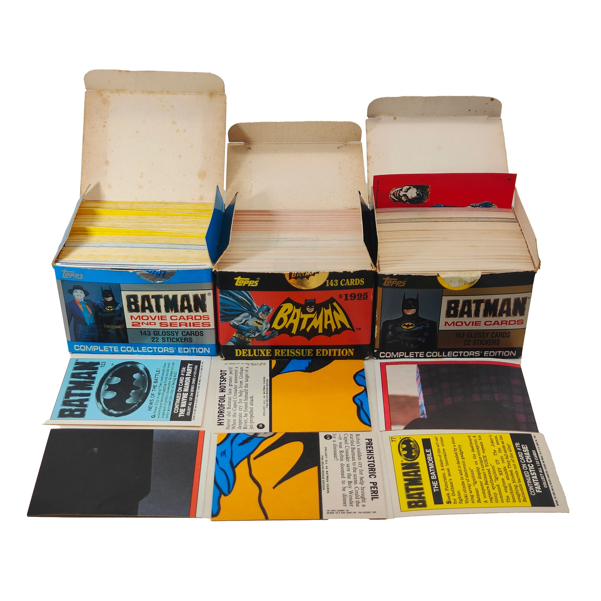 Batman Topps Trading Cards Bundle 1989 Movie Series 1 and 2 and 1966 Reissue