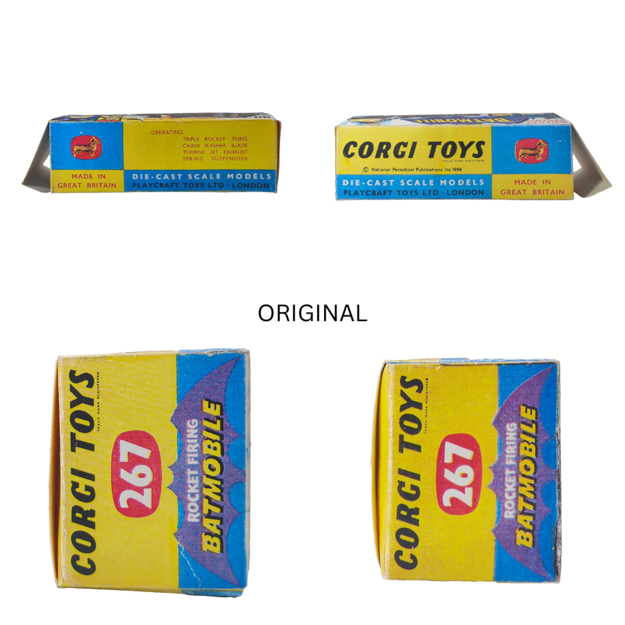 Batmobile Rocket Firing Batmobile with Batman and Robin Corgi Toys 267 Bundle