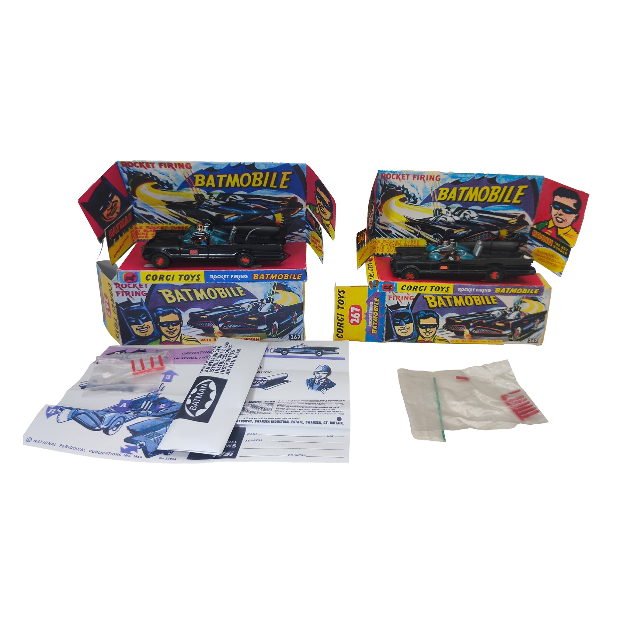 Batmobile Rocket Firing Batmobile with Batman and Robin Corgi Toys 267 Bundle – Batman, Corgi, 13 cm, pre-owned collector piece, Uncanny Collectibles Dublin Ireland