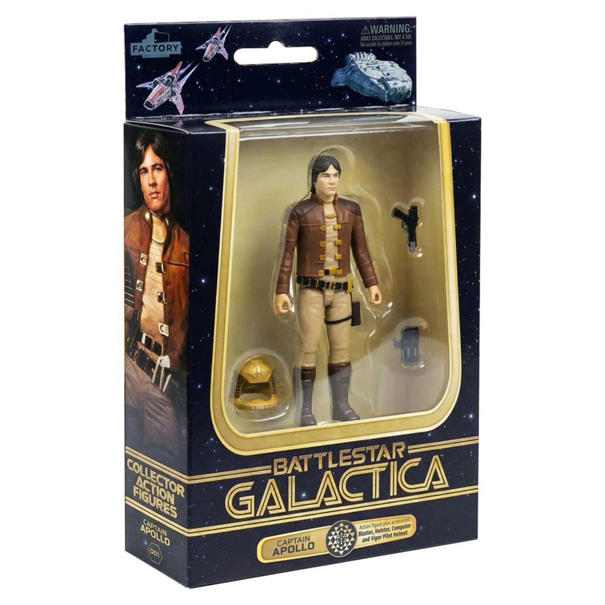 Battlestar Galactica Captain Apollo Factory Entertainment Action Figure – TV Icons & Heroes, Factory Entertainment, 10 cm, brand new collector item, Uncanny Collectibles Dublin Ireland