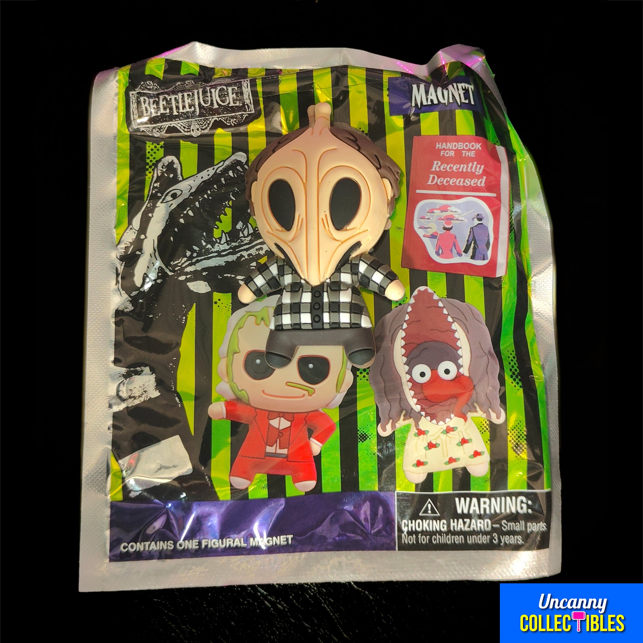 Beetlejuice 3D Magnet Series 1 - Individual Blind Bag – Beetlejuice, Monogram International, 3 cm, 2024, brand new collector item, Uncanny Collectibles Dublin Ireland