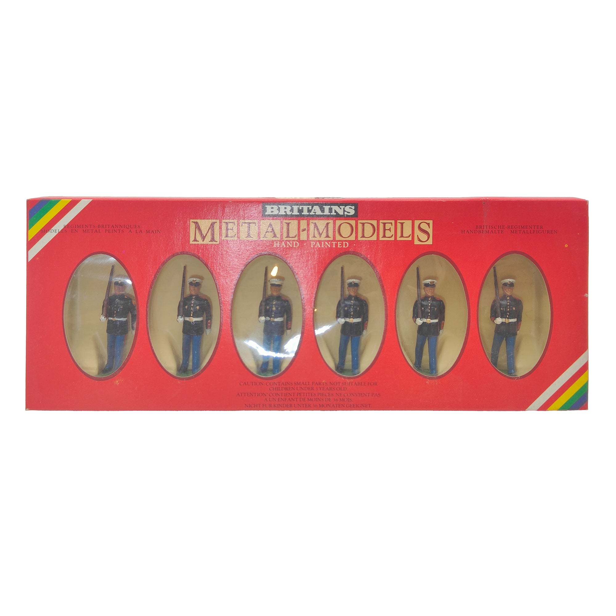 Britains Metal Models 1 U.S. Marine Sergeant 5 U.S. Marines Marching 7302 1986
