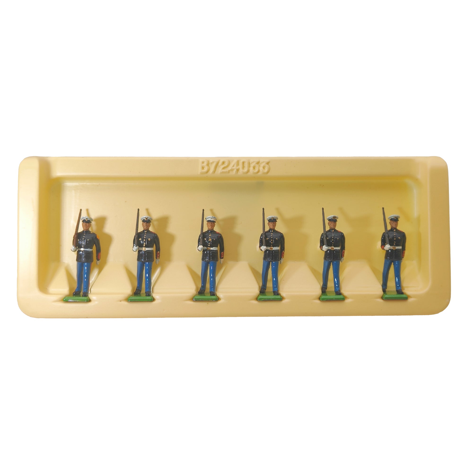Britains Metal Models 1 U.S. Marine Sergeant 5 U.S. Marines Marching 7302 1986