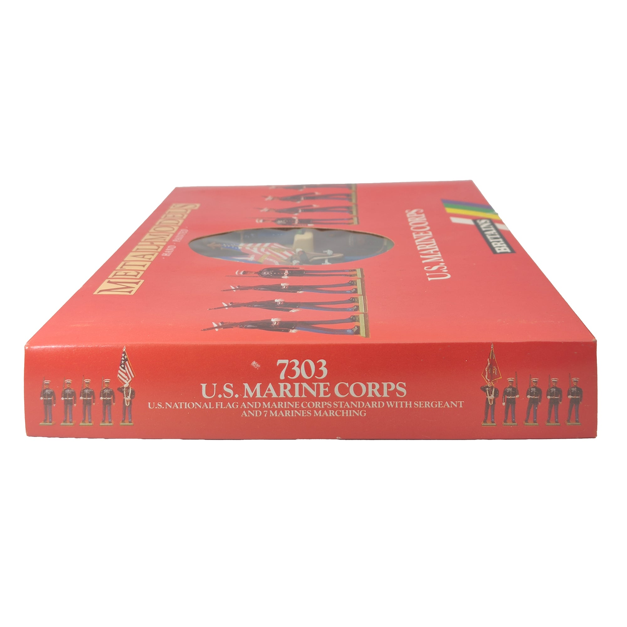 Britains Metal Models U.S. Marine Corps 1 U.S. Marine Sergeant 7 Marines Marching 7303 1986