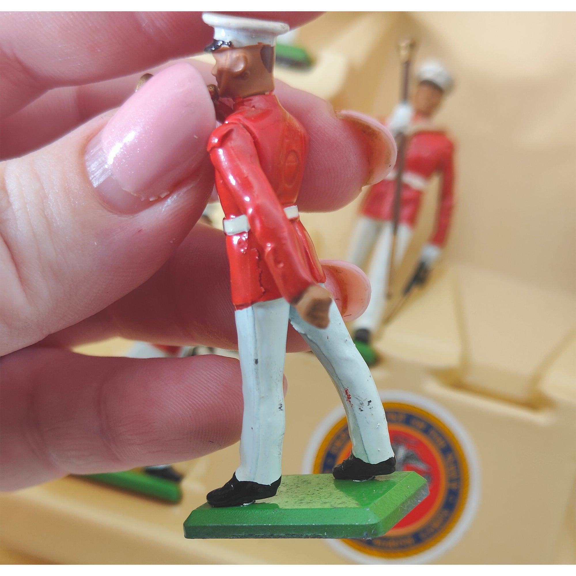 Britains Metal Models U.S. Marine Corps With Drum Major 7305 1986